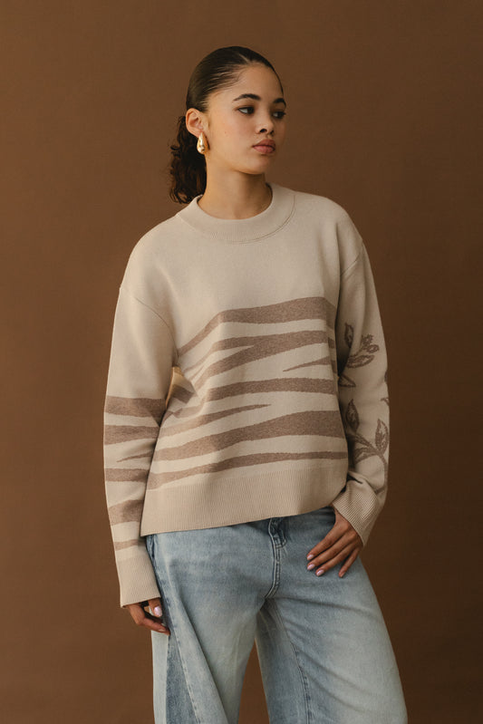 Zebra Sweater - Beige