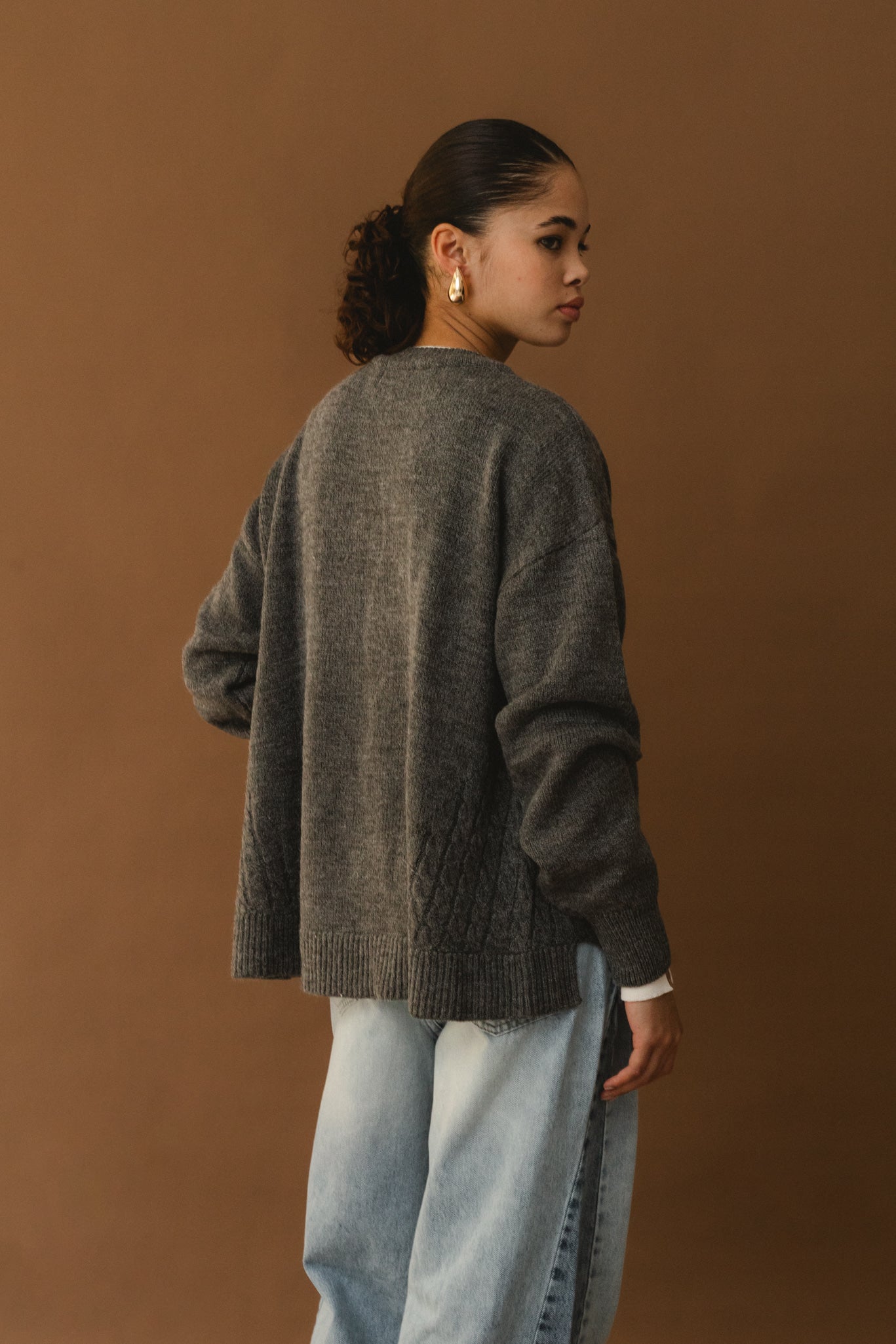 Wool Cardigan - Charcoal Grey