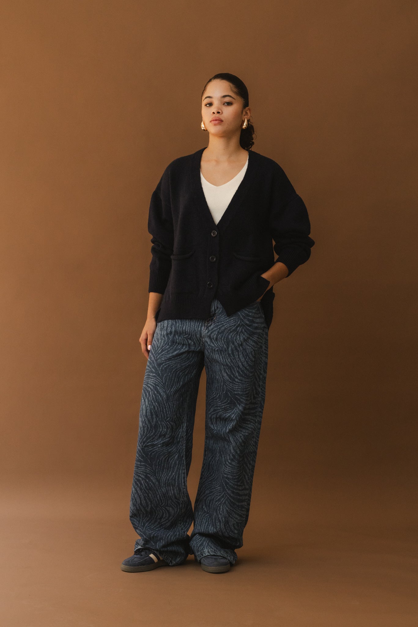 Wool Cardigan - Navy Blue