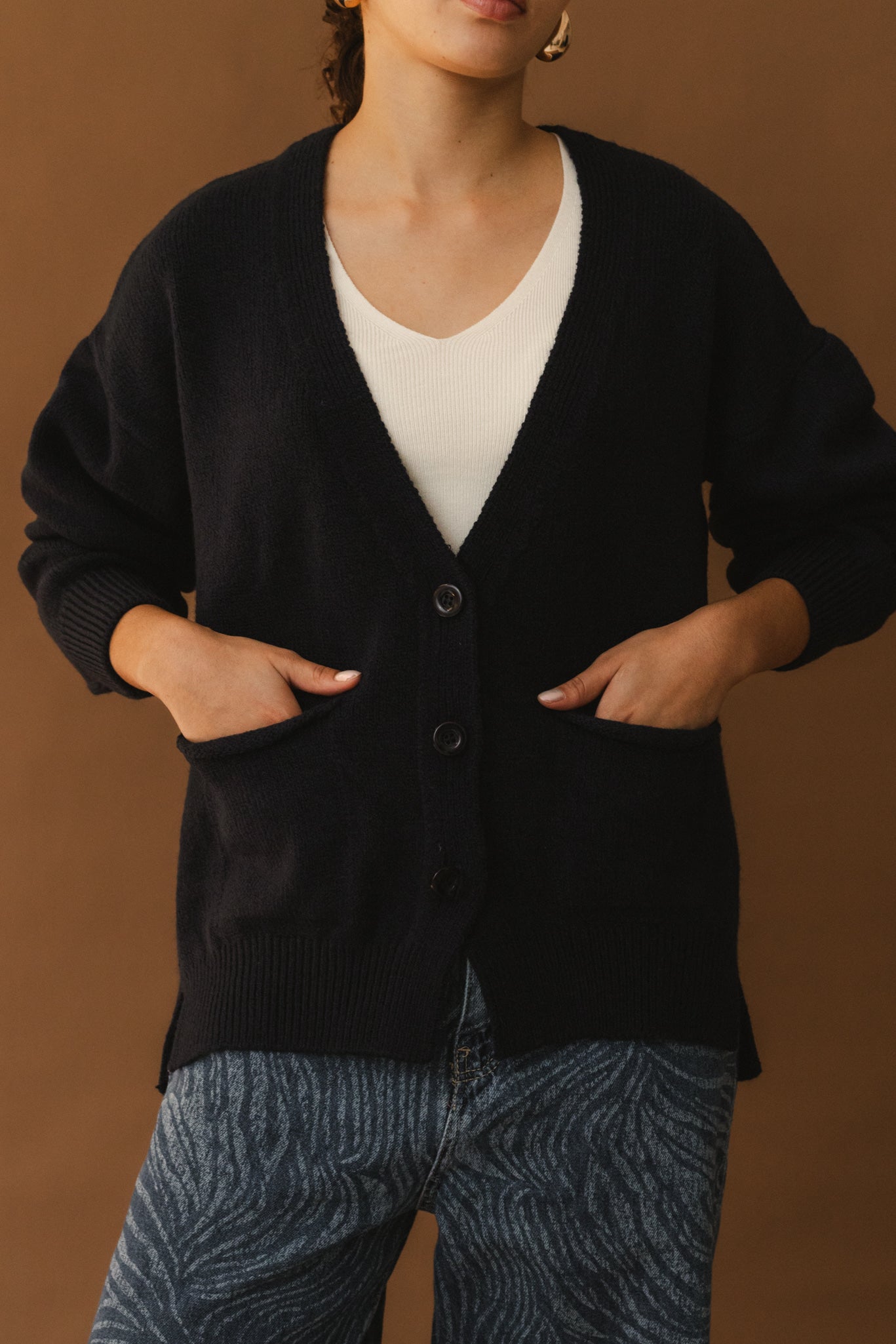 Wool Cardigan - Navy Blue