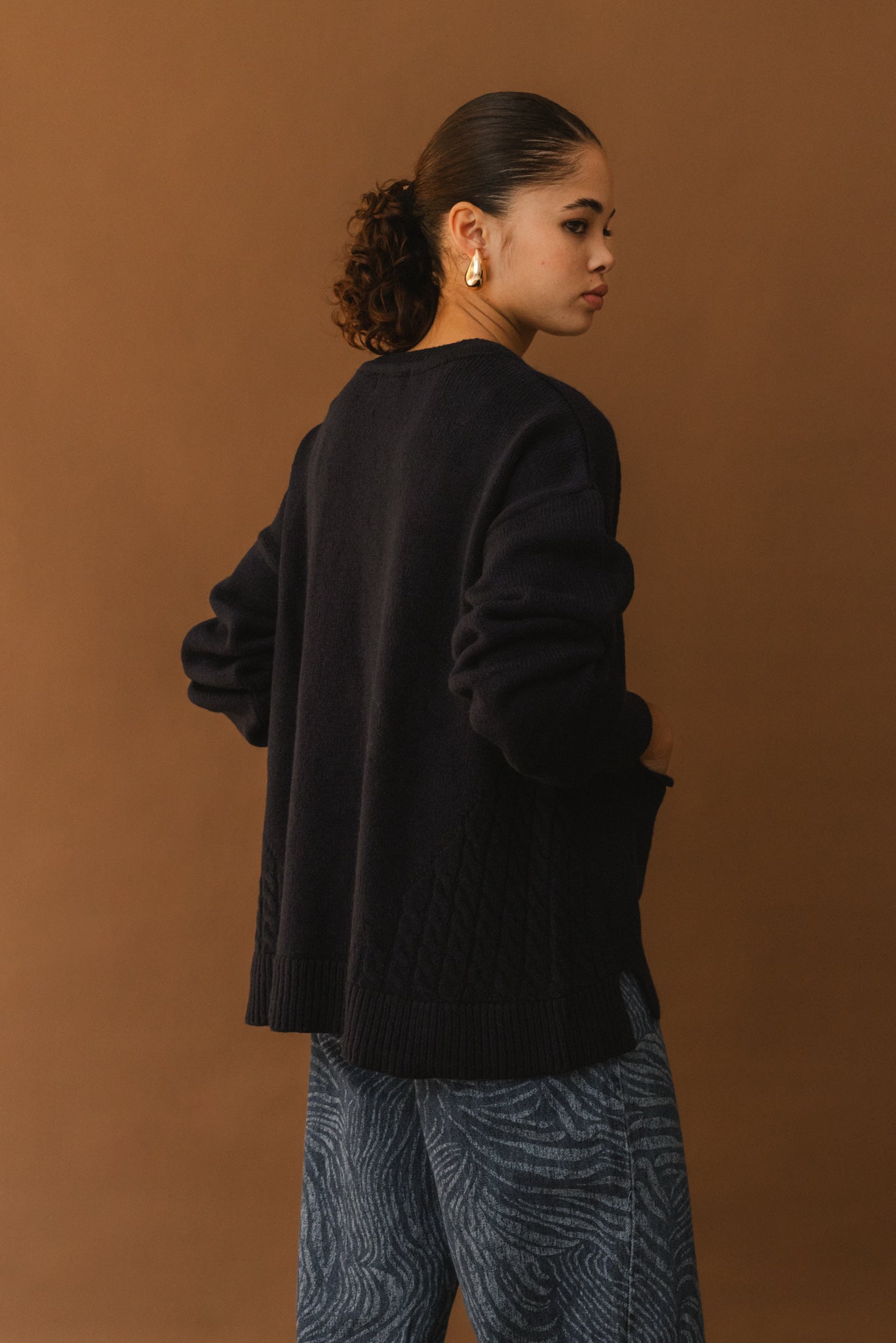 Wool Cardigan - Navy Blue
