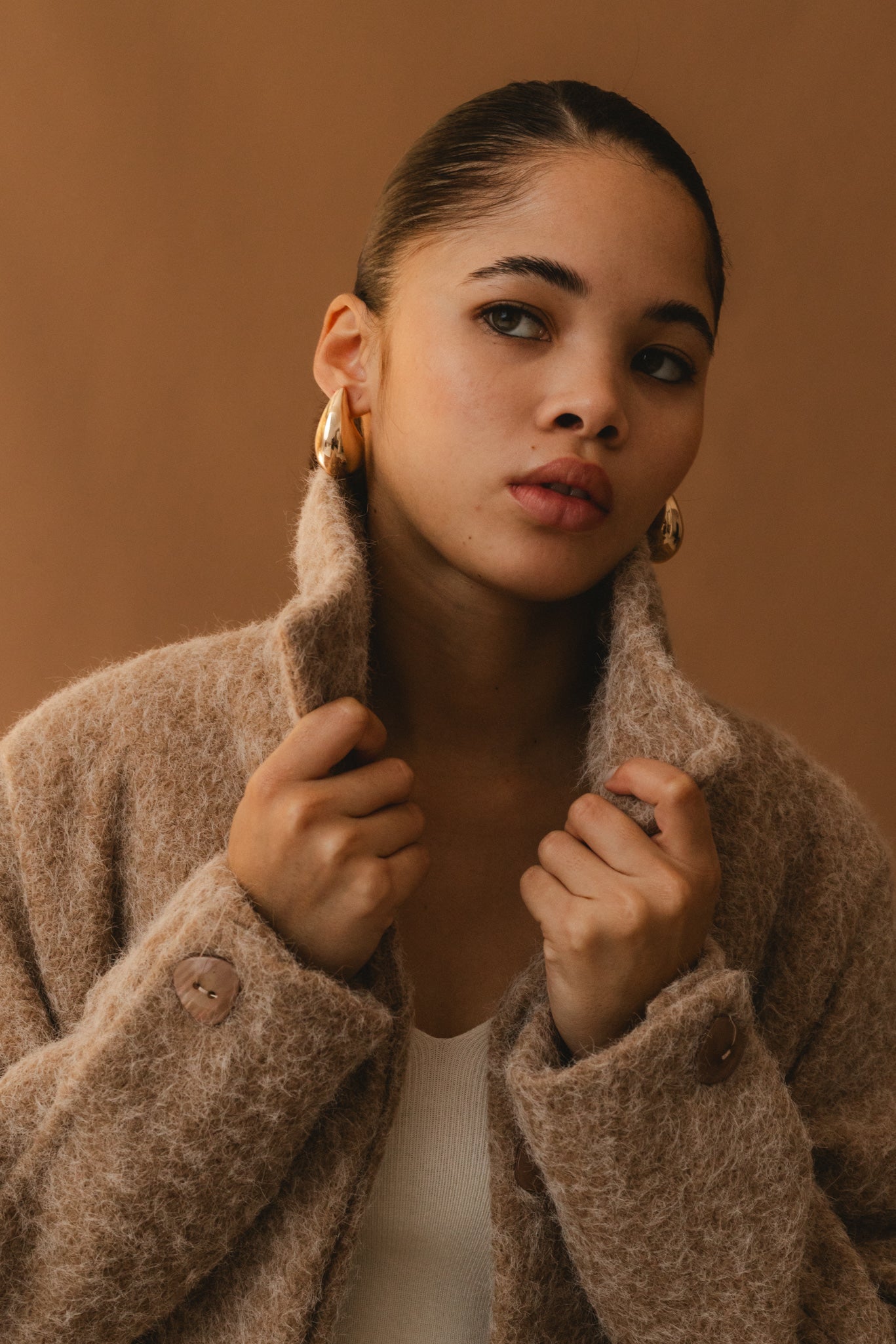 Fuzzy Wool Jacket - Beige