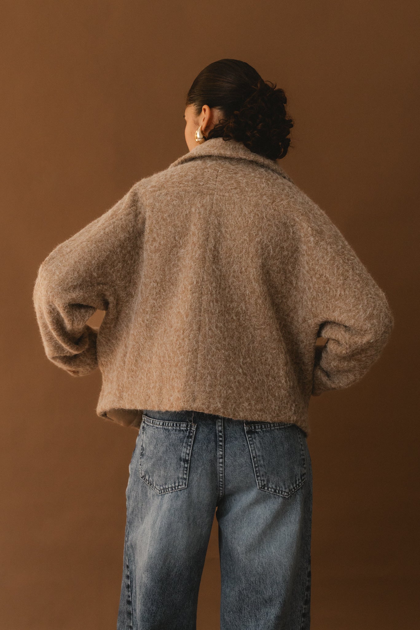 Fuzzy Wool Jacket - Beige
