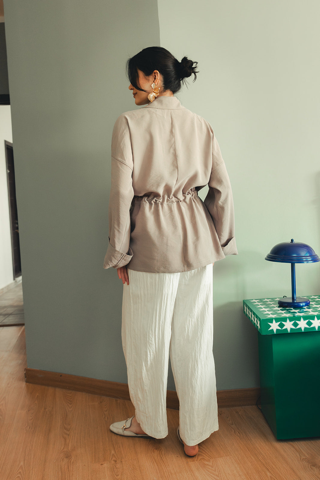 Ribbon Coachella Shirt - Beige