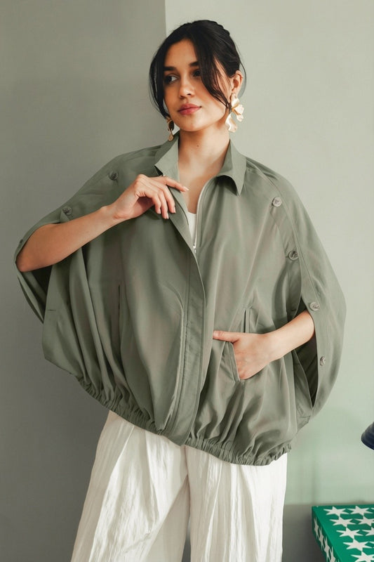 Balloon Cape - Olive
