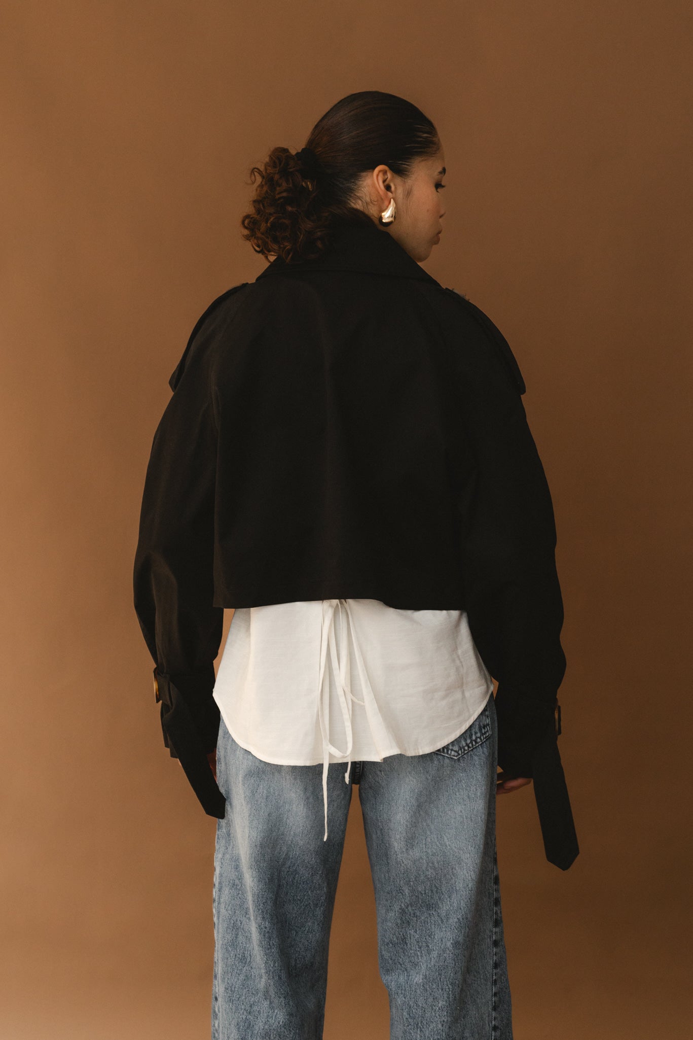 Short Trench Coat - Black