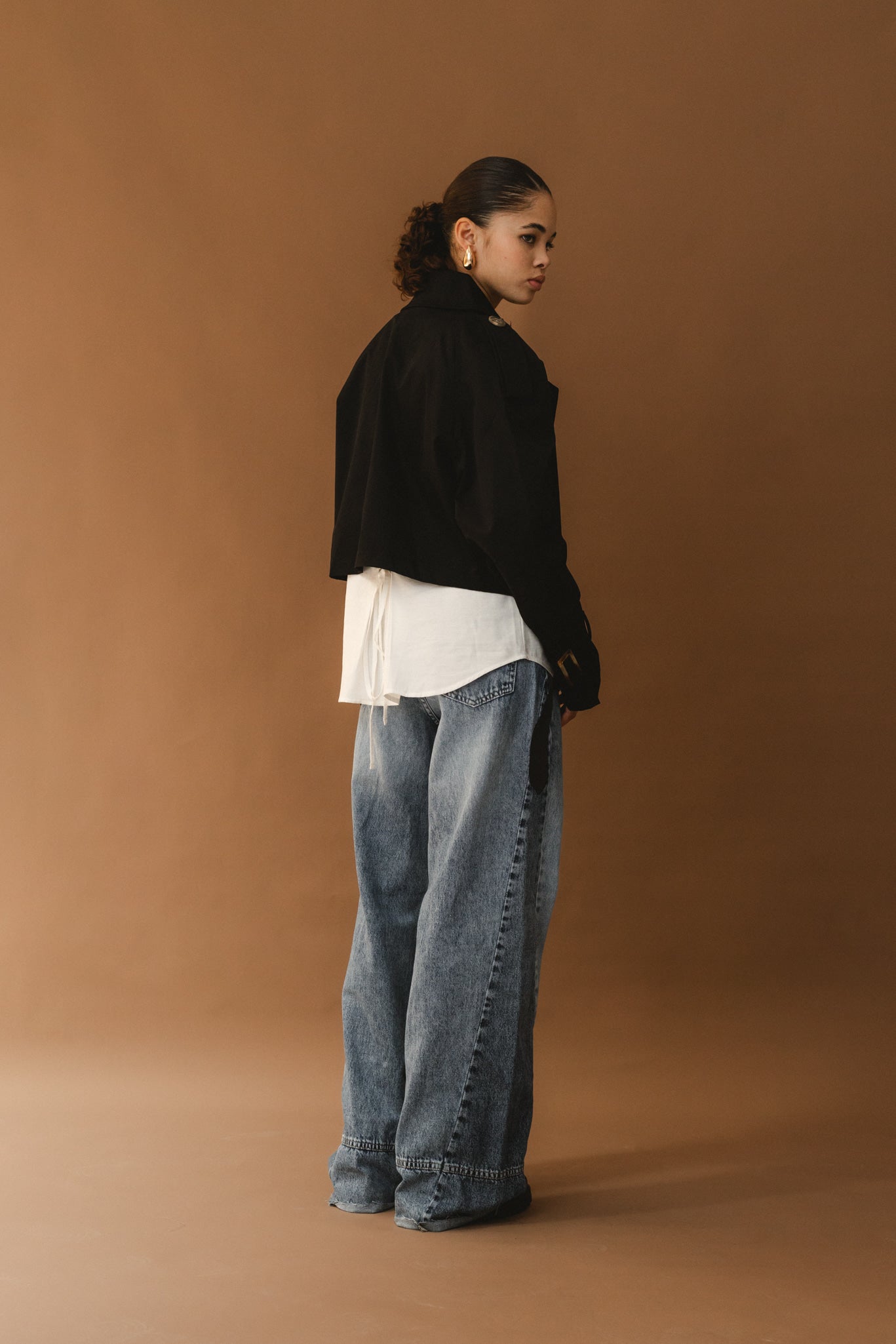 Short Trench Coat - Black