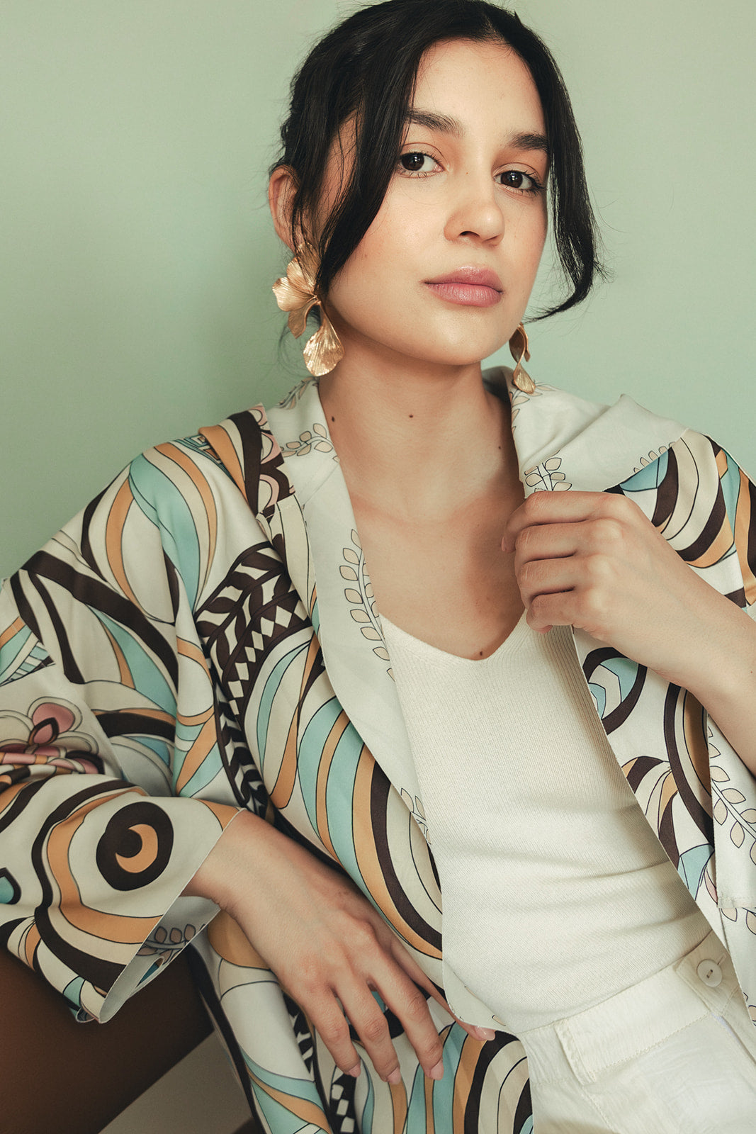 Double Face Printed Scuba Cardigan