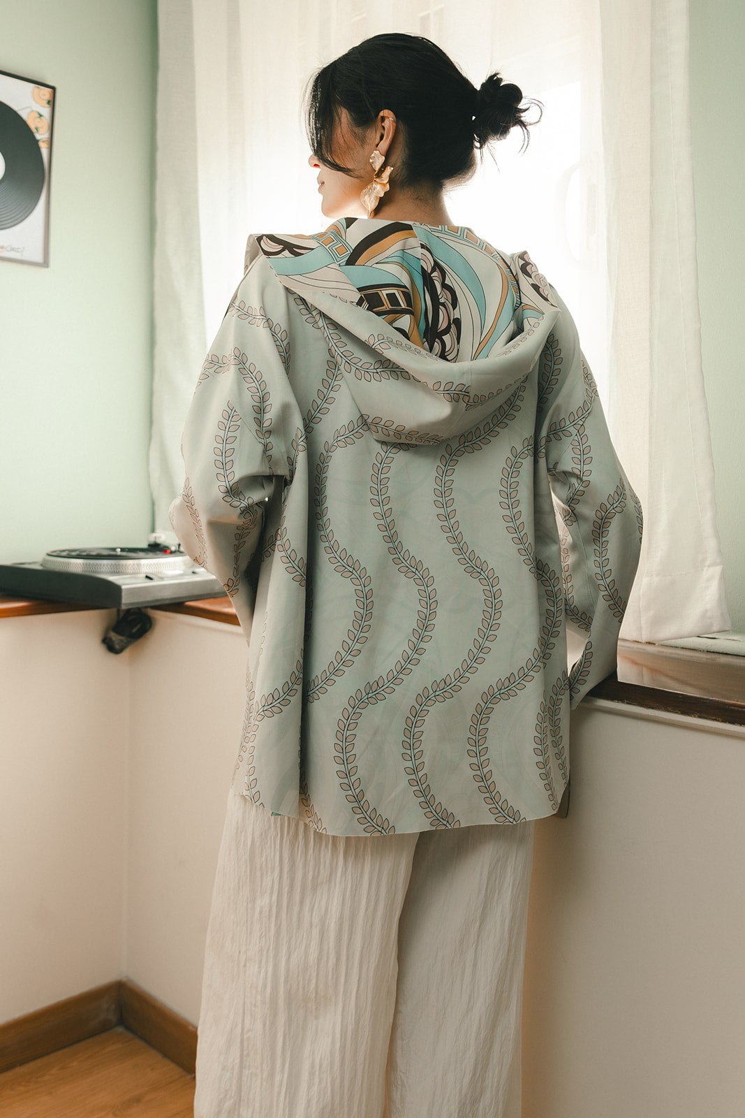 Double Face Printed Scuba Cardigan