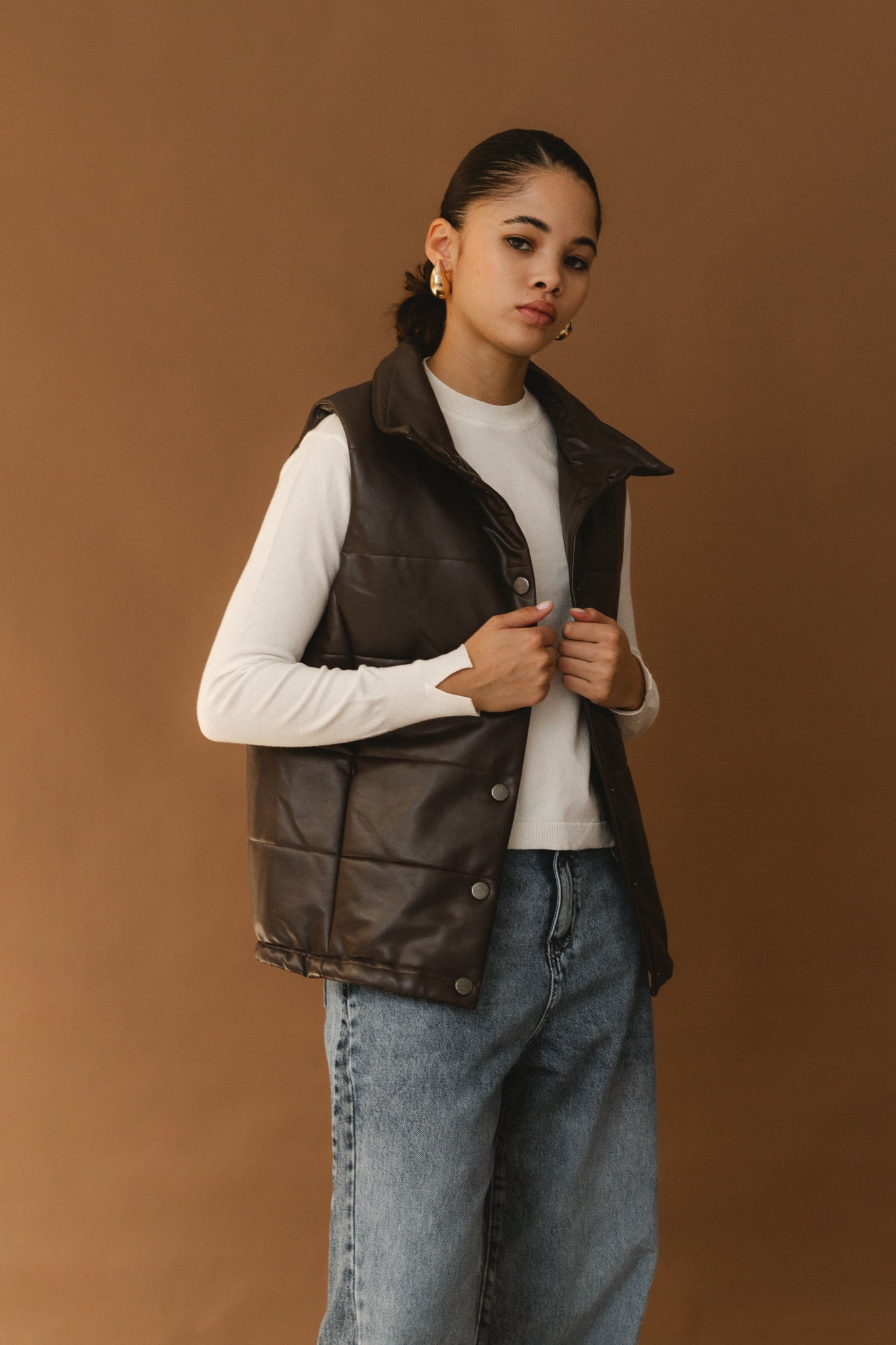 Puffer Vest - Dark Brown