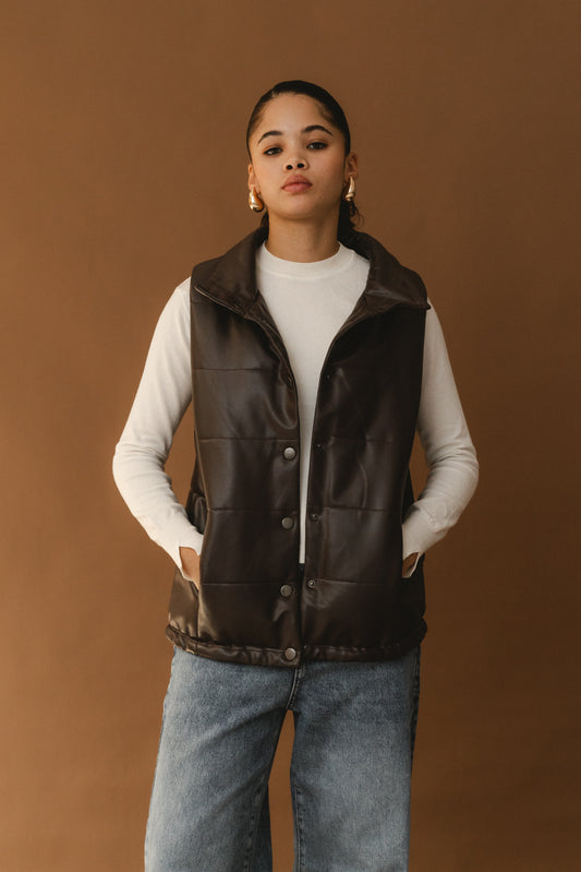 Puffer Vest - Dark Brown