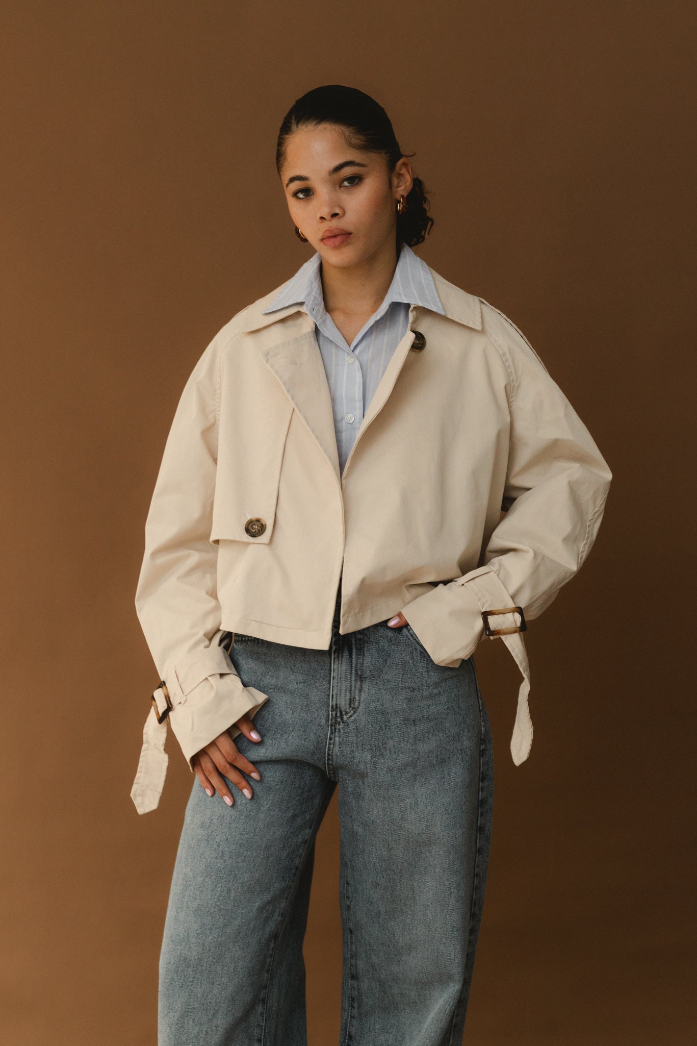 Short Trench Coat - Beige