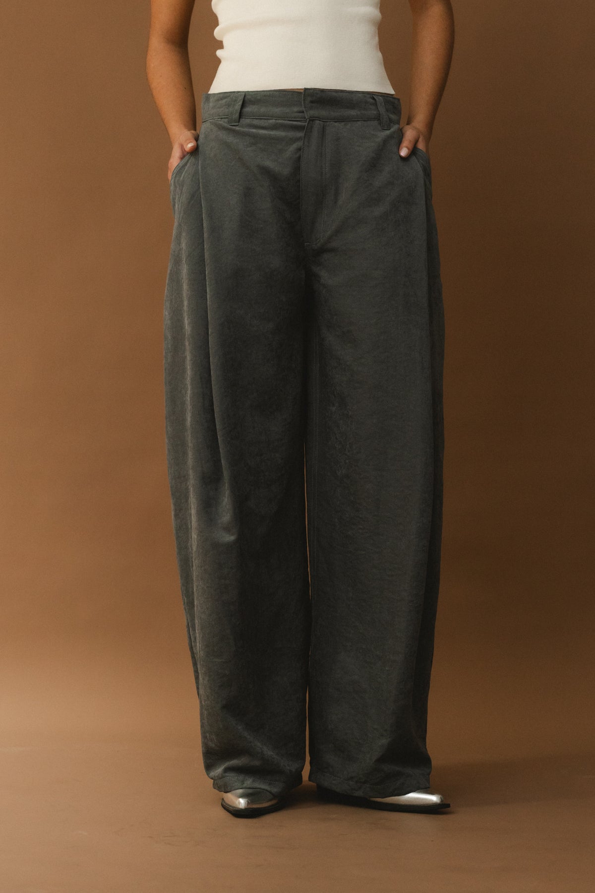 Wide Leg Pants - Petrolium