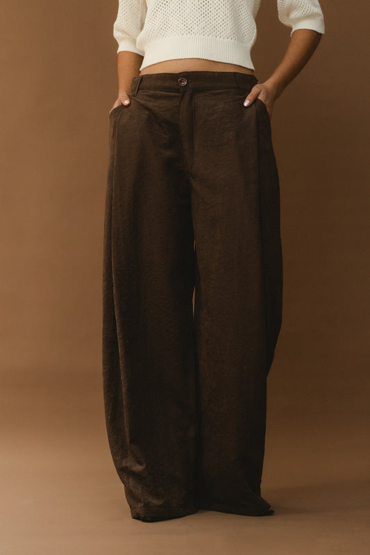 Wide Leg Pants - Brown