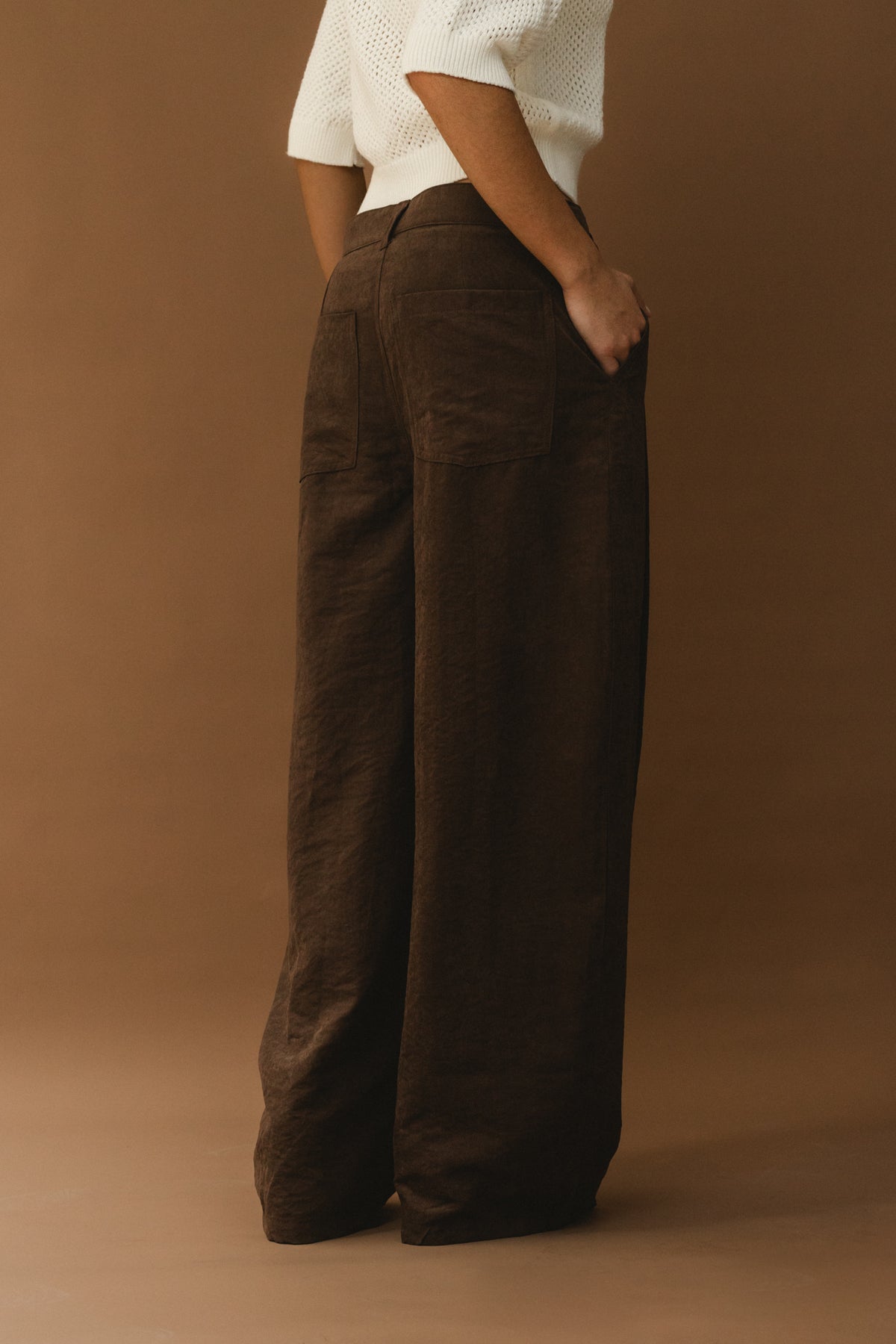 Wide Leg Pants - Brown