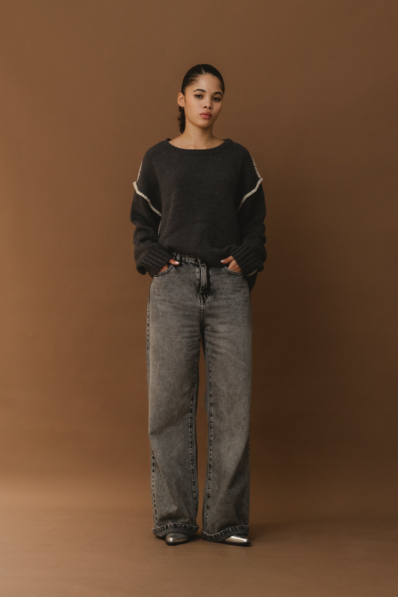 Stitches Sweater - Grey