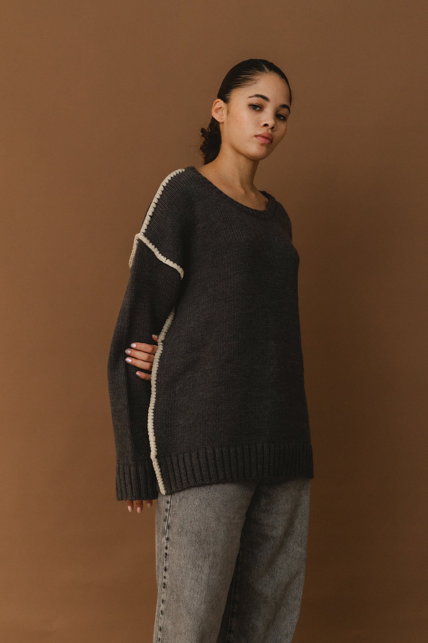 Stitches Sweater - Grey