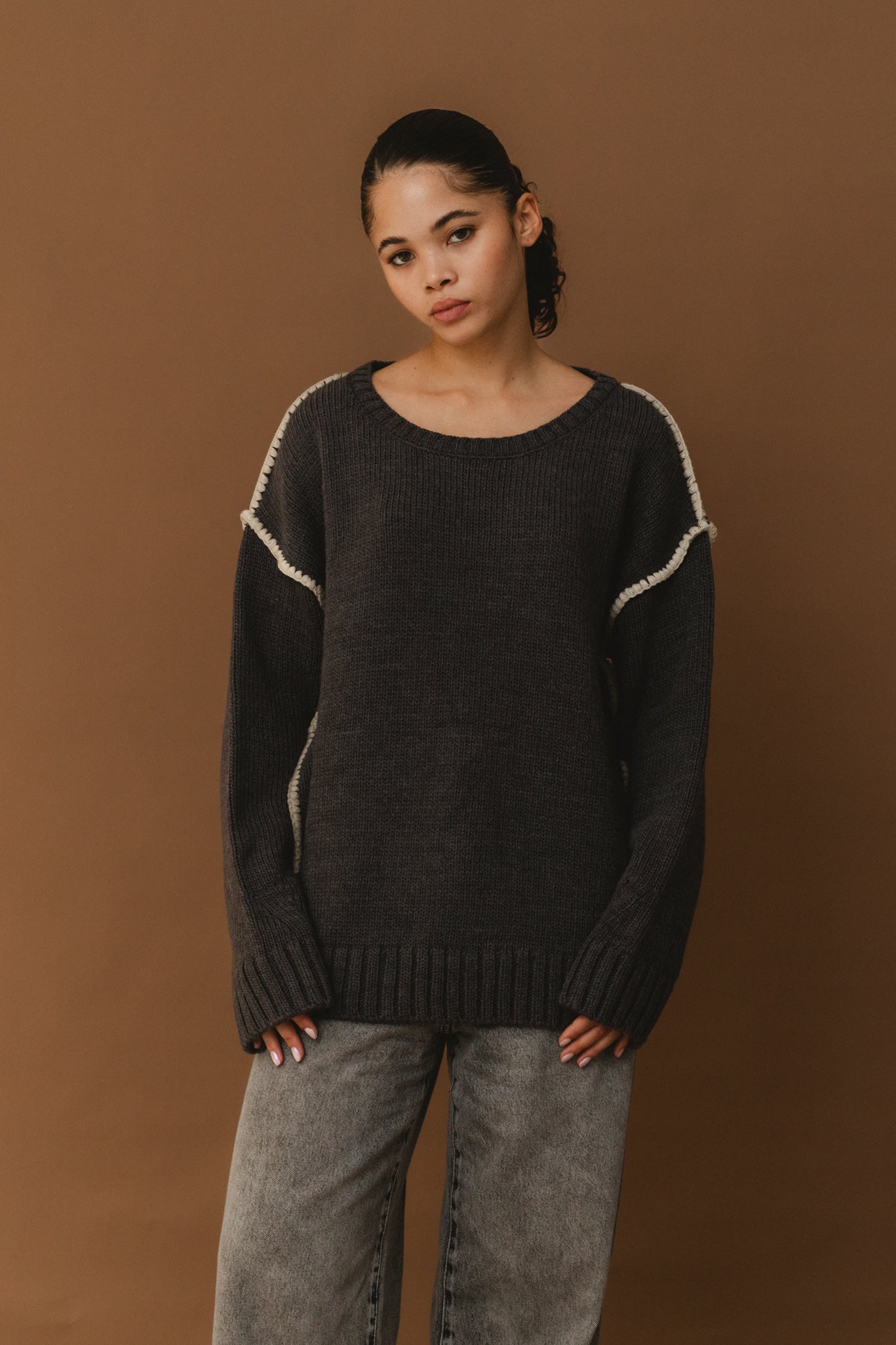 Stitches Sweater - Grey