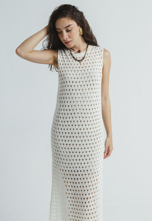 Knit Long Dress - Off White