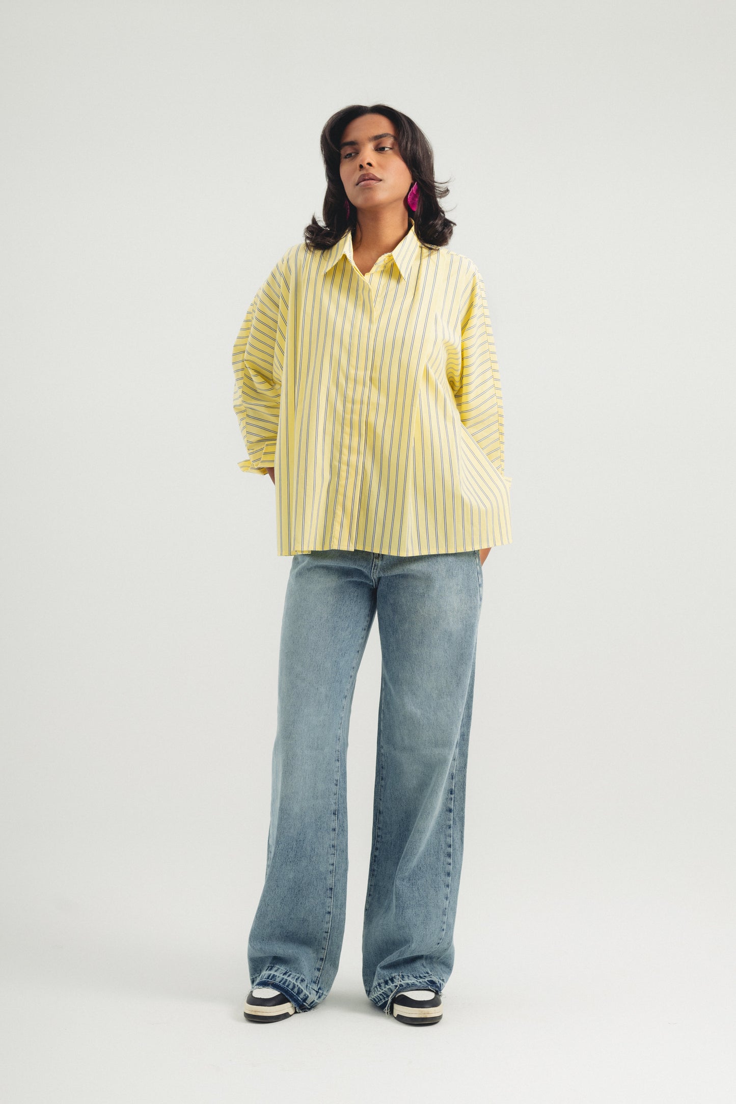 Buttoned Striped Shirt - Yellow