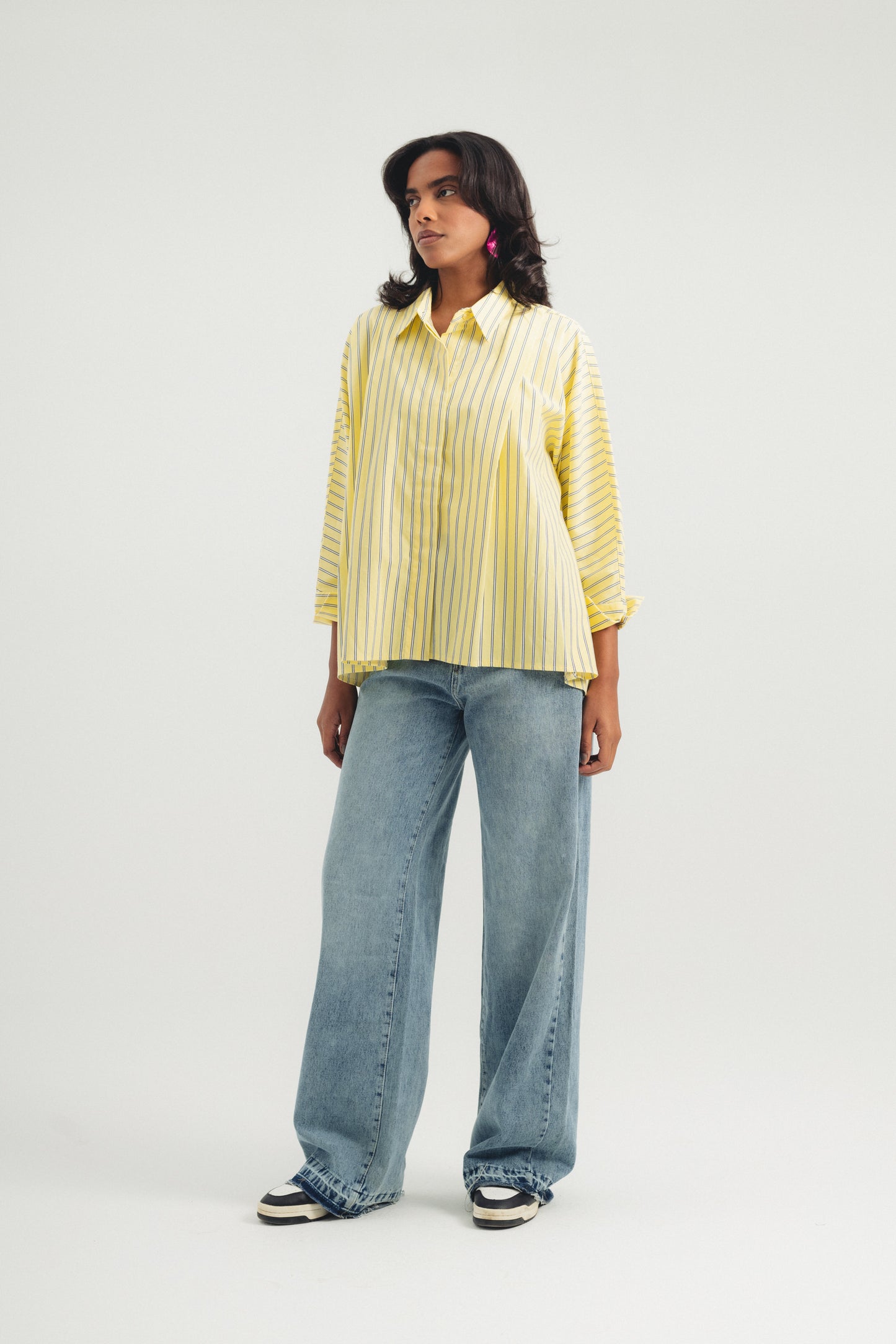 Buttoned Striped Shirt - Yellow