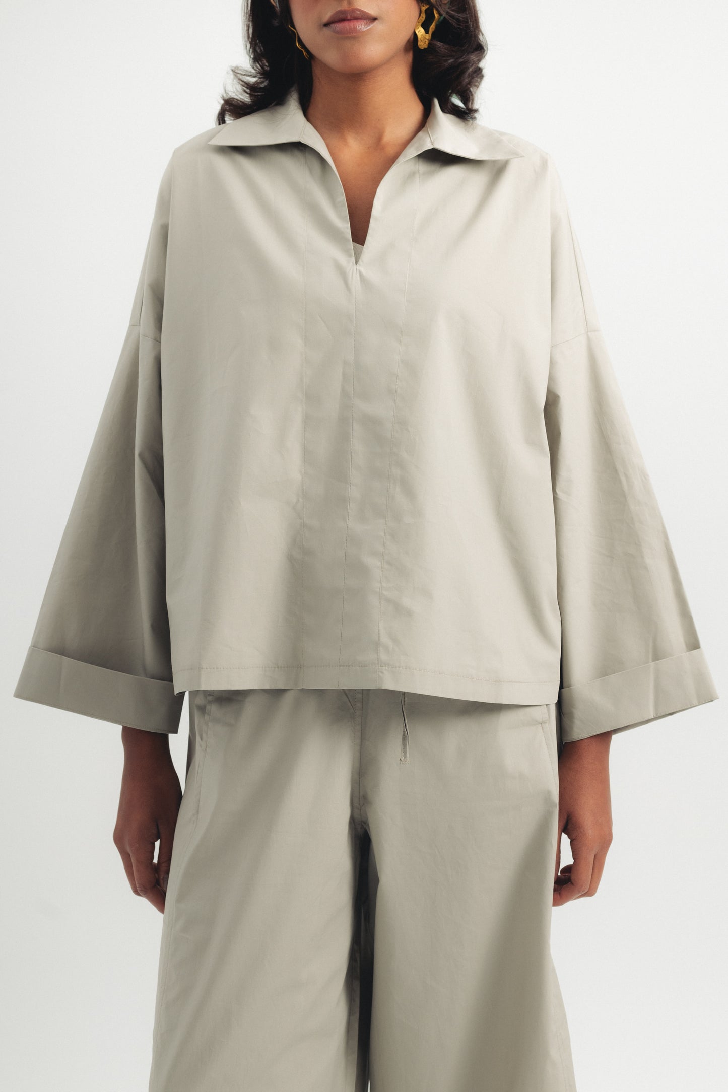 Casual Poplin Shirt - Grey