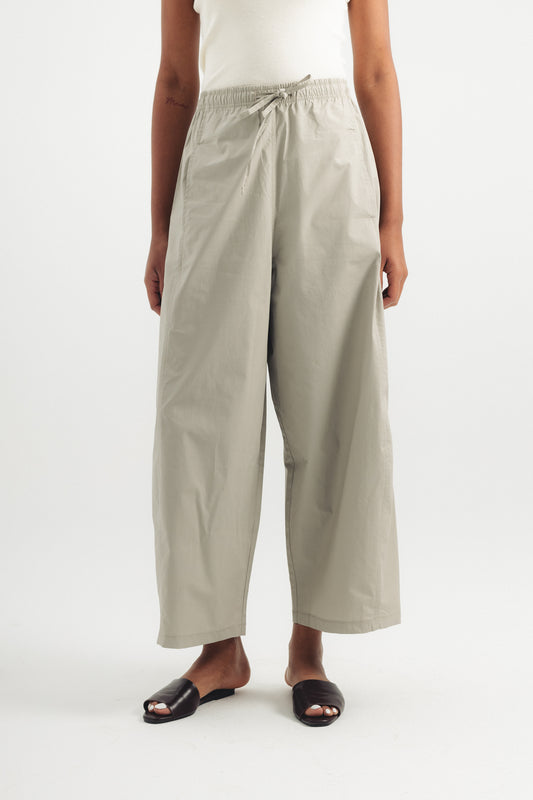 Casual Poplin Barrel Pants - Grey