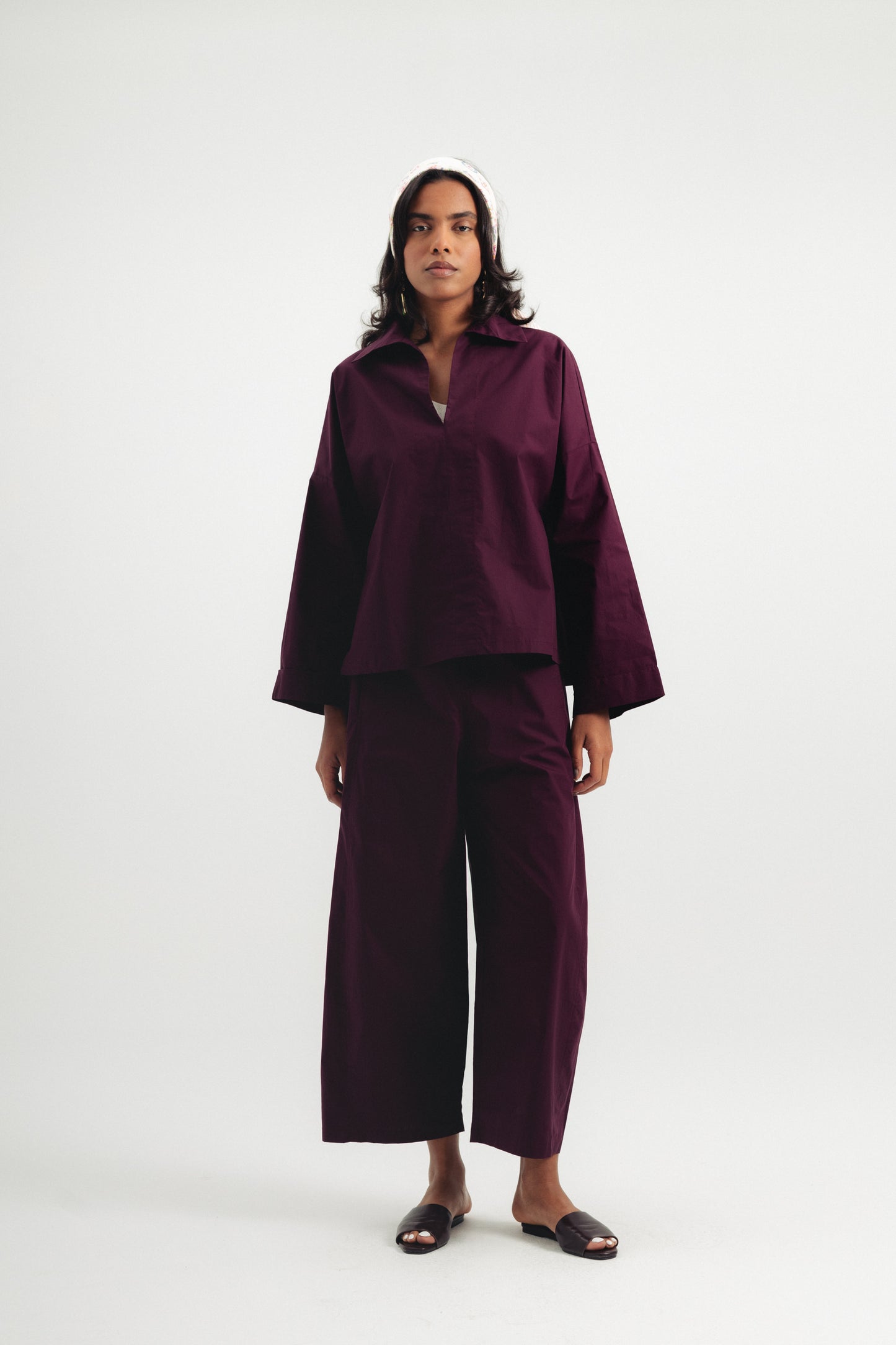 Casual Poplin Shirt - Dark Purple