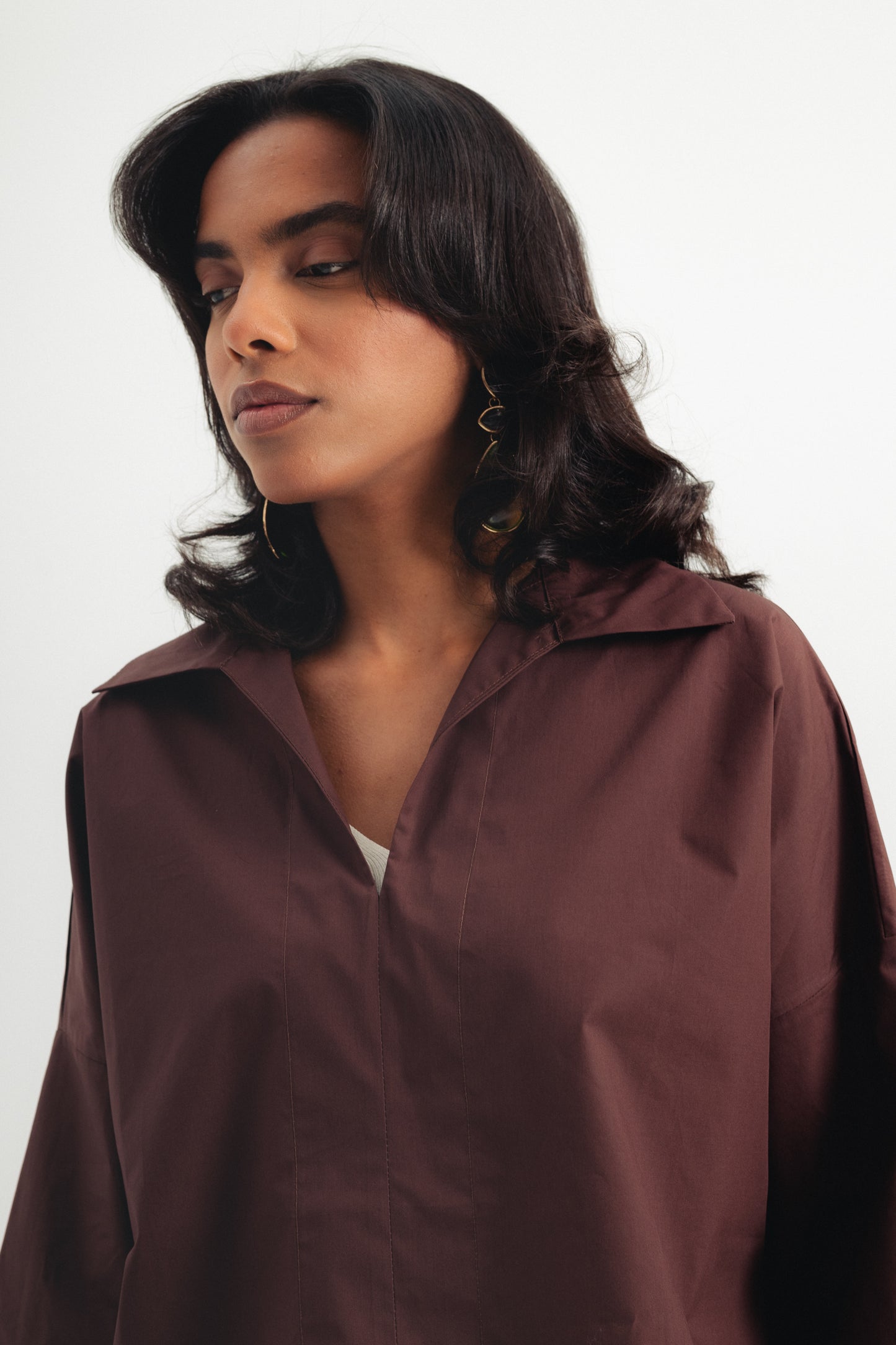 Casual Poplin Shirt - Brown