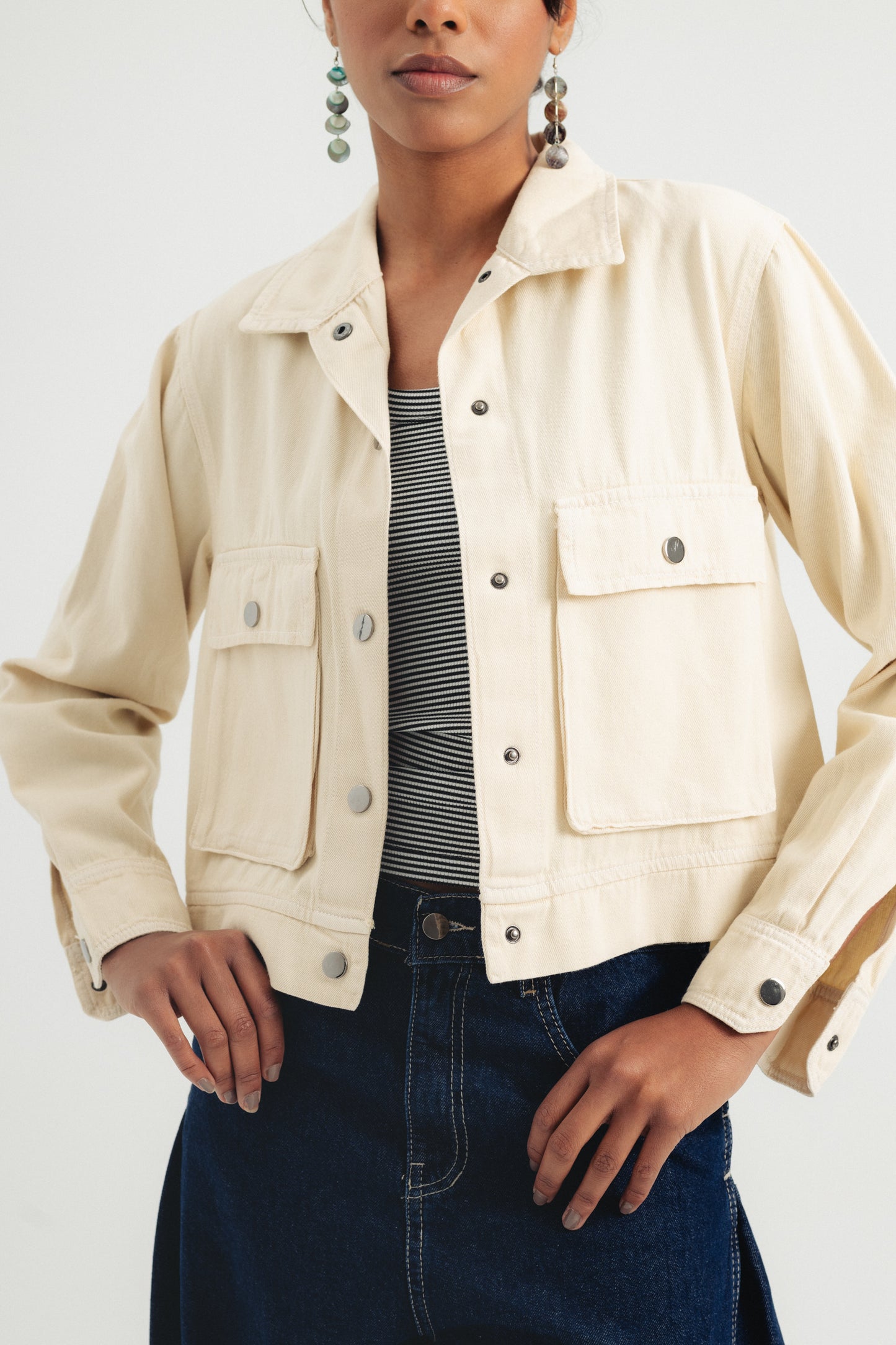 High Low Jacket - Beige