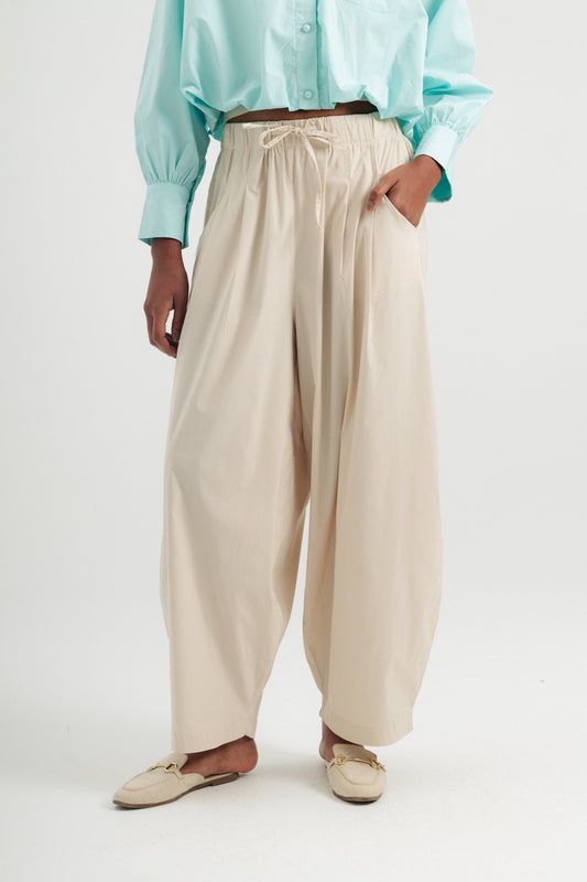 Casual Parachute Pants - Beige