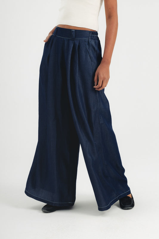 Tencel Pants - Navy Blue