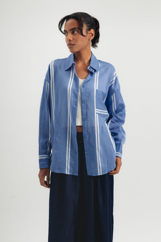 Soft Buttoned Shirt - Blue