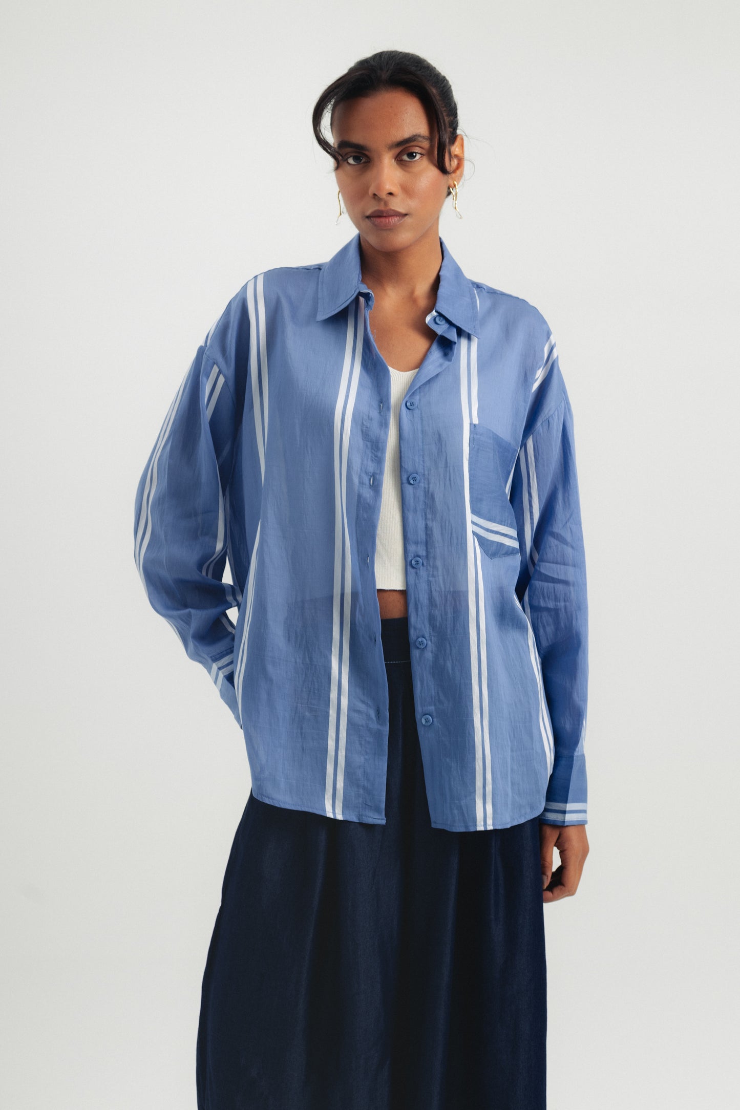 Soft Buttoned Shirt - Blue