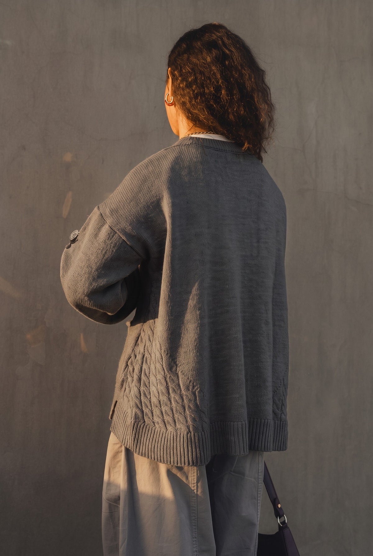 Hand Beaded Wool Cardigan
