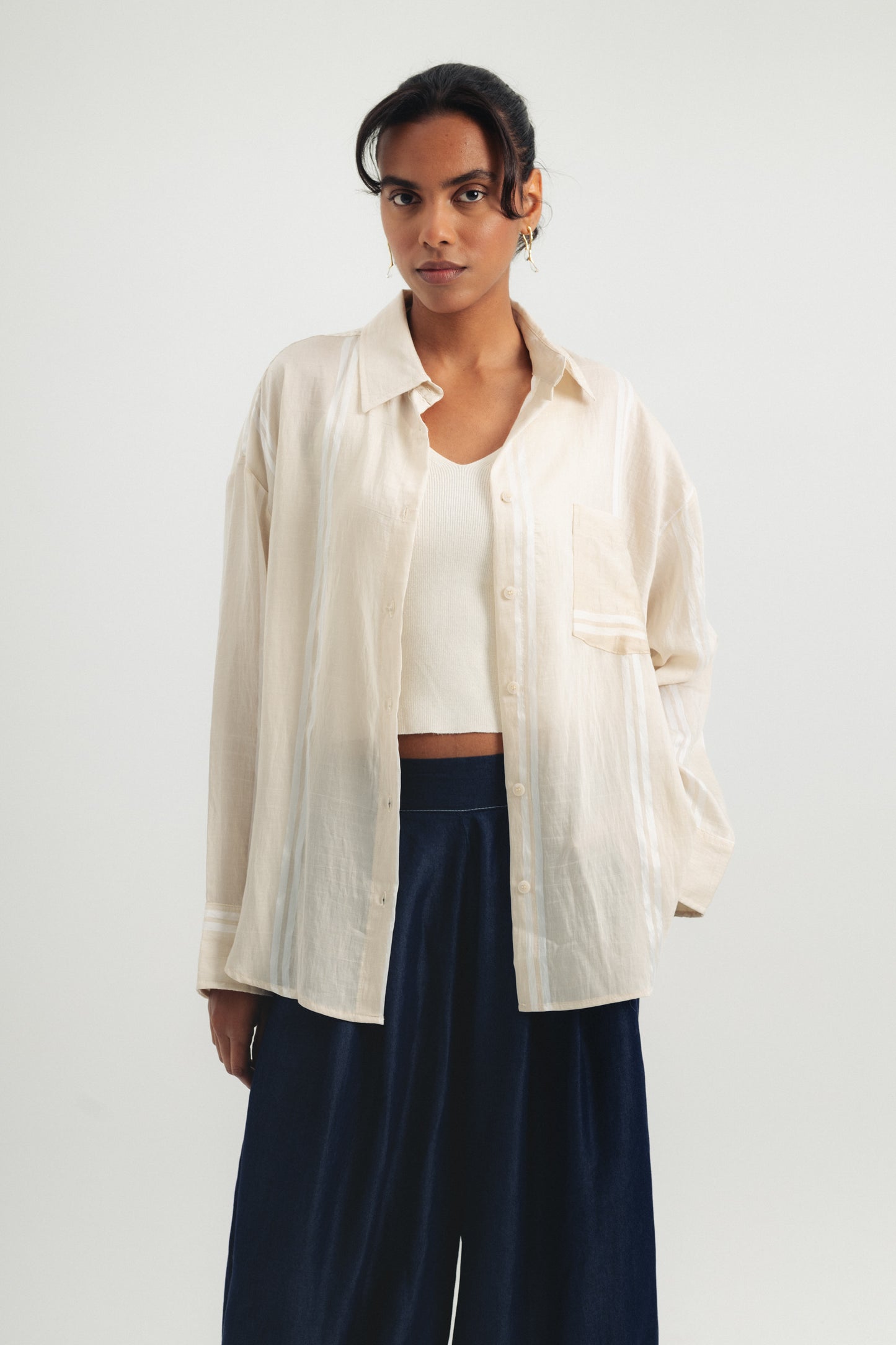 Soft Buttoned Shirt - Beige
