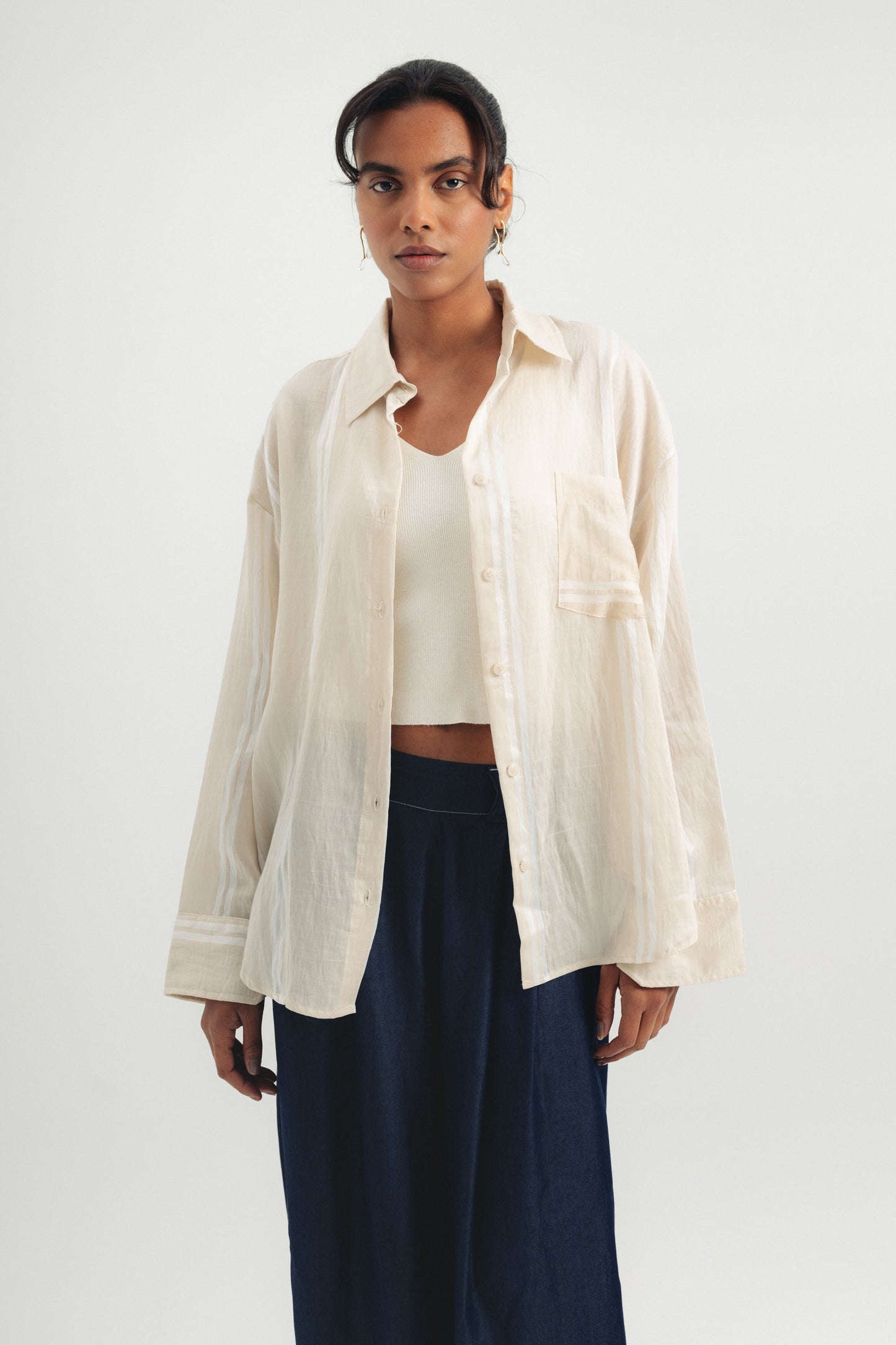 Soft Buttoned Shirt - Beige