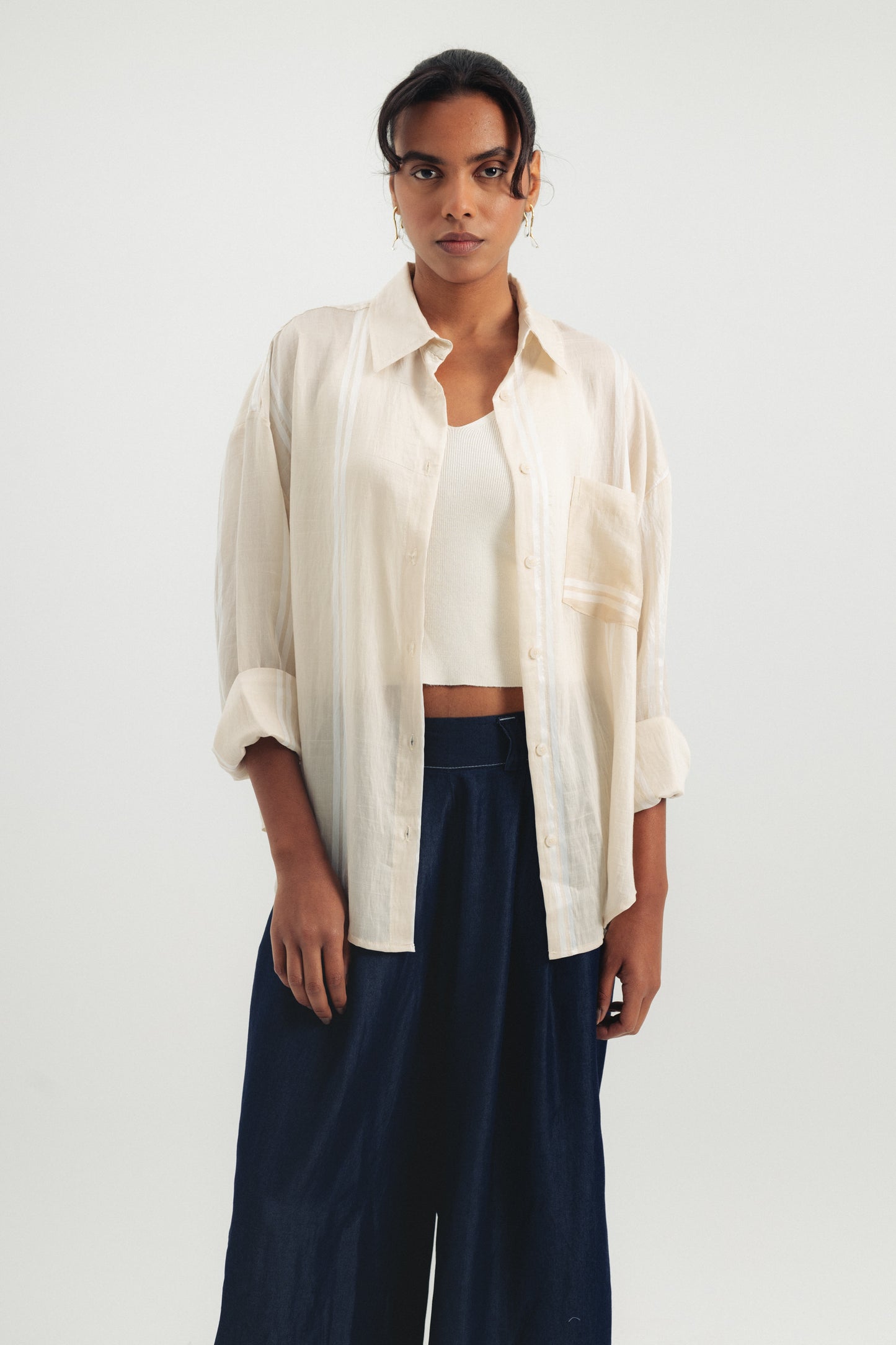 Soft Buttoned Shirt - Beige