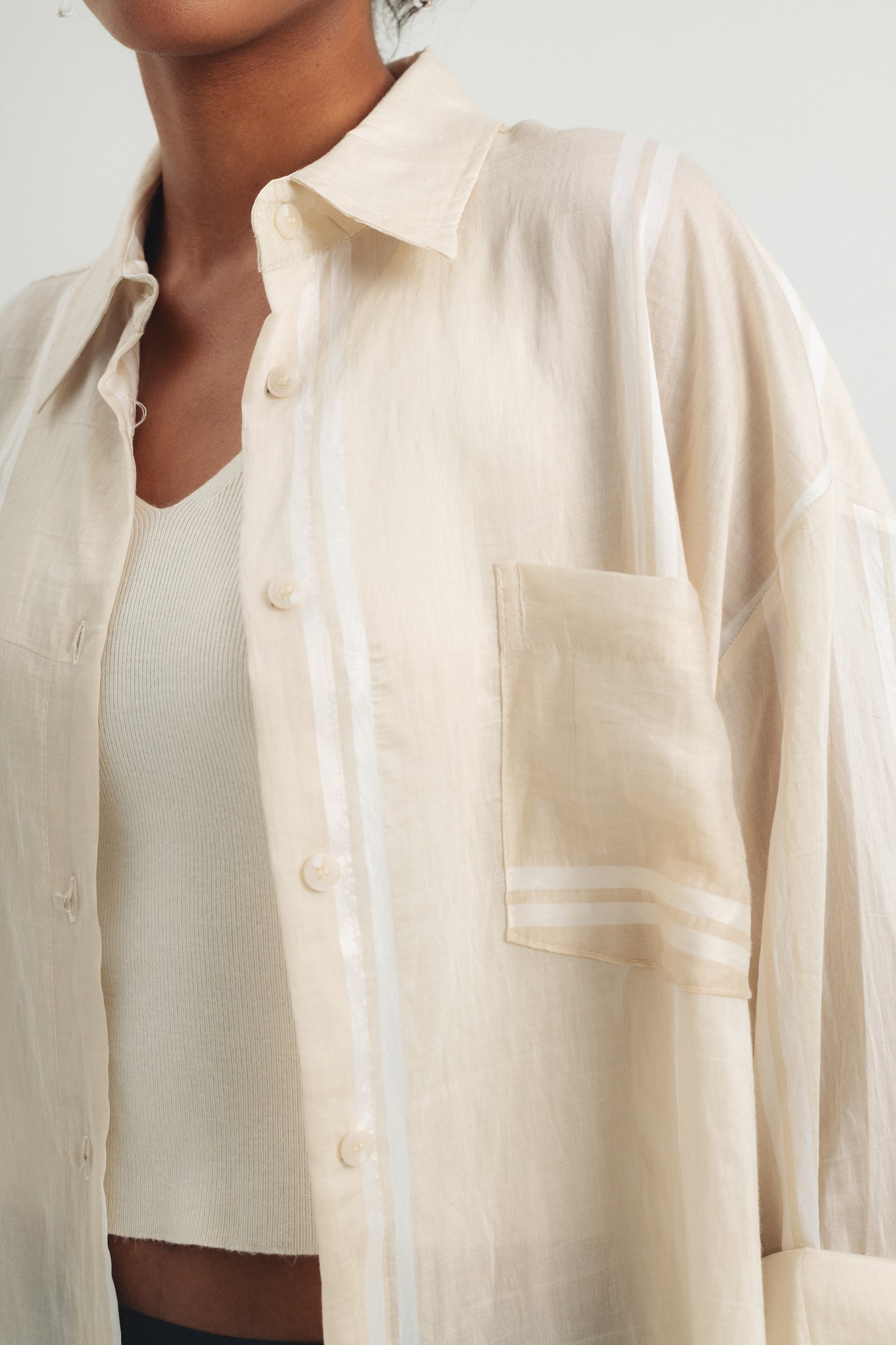 Soft Buttoned Shirt - Beige