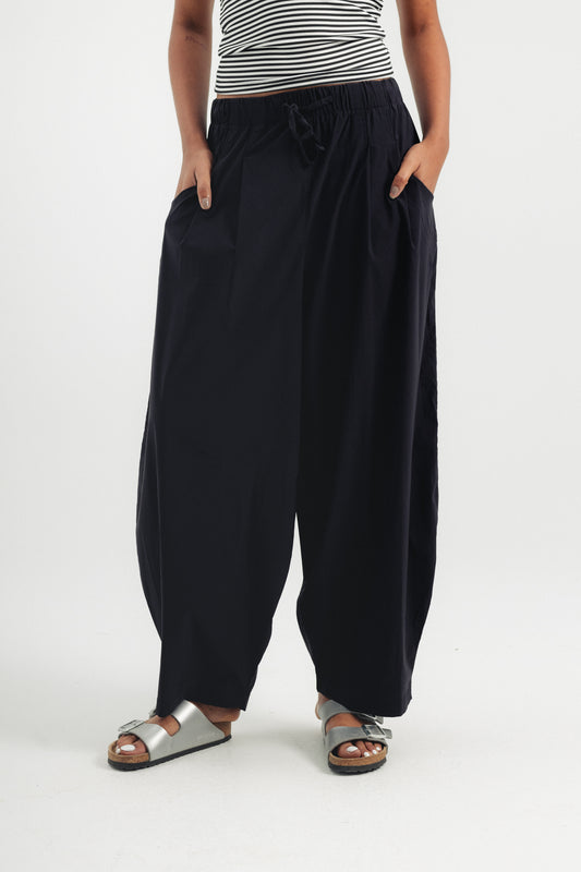 Casual Parachute Pants - Black