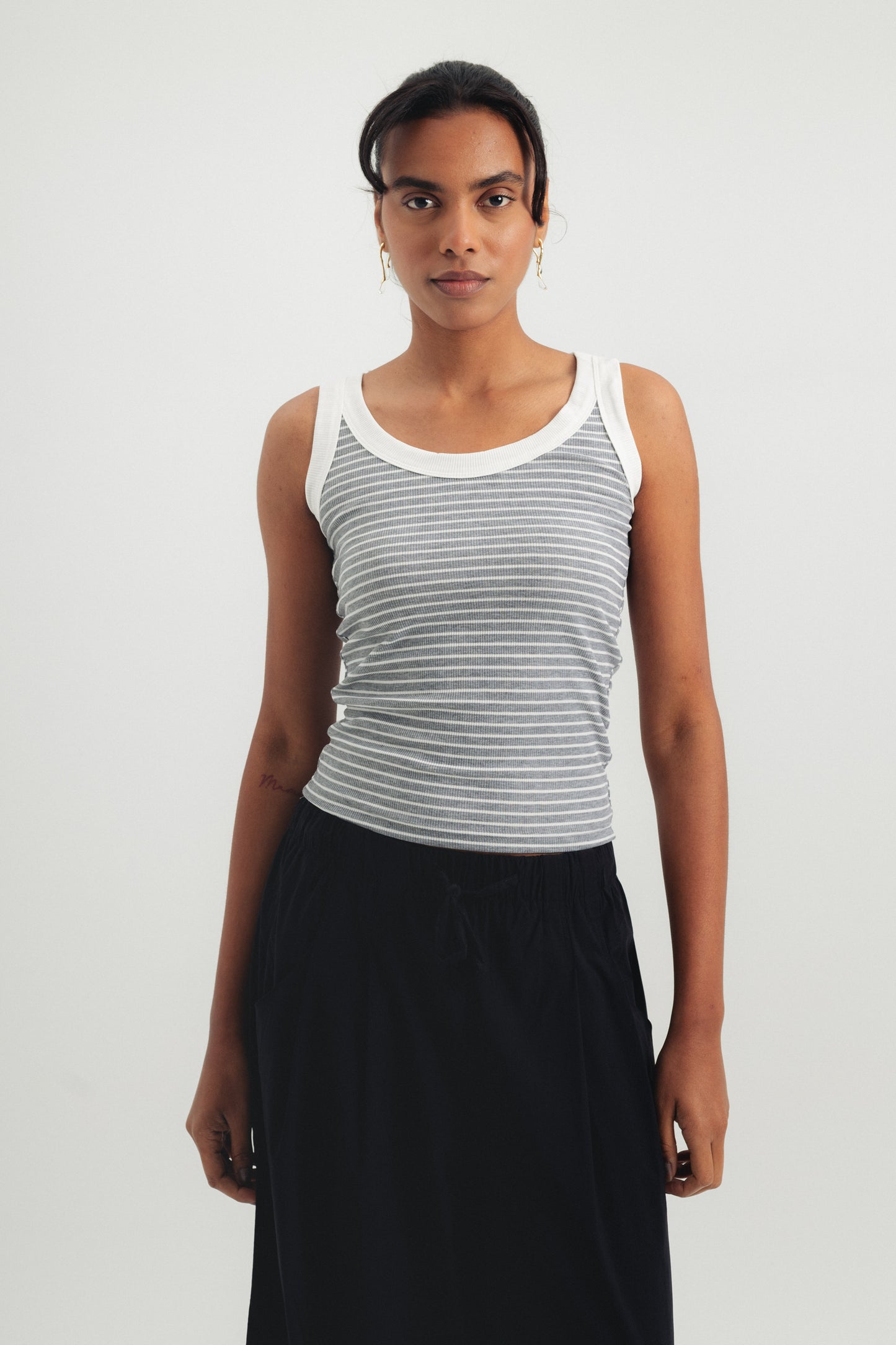 Striped Tank Top - White