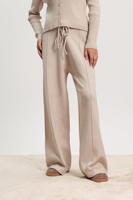 Soft Knit Pants (Top Not Included) - Beige