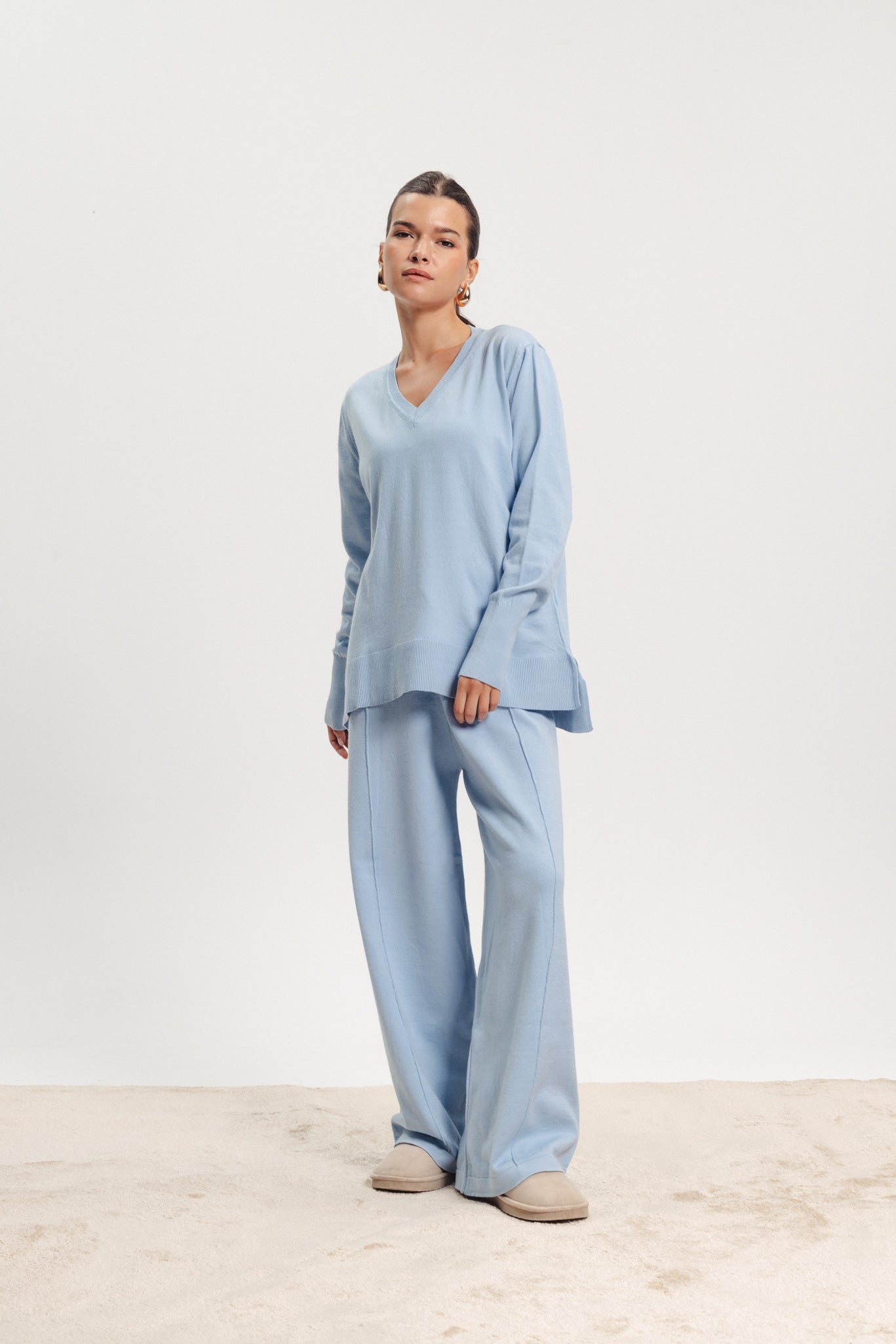 Soft Knit Pants - Blue