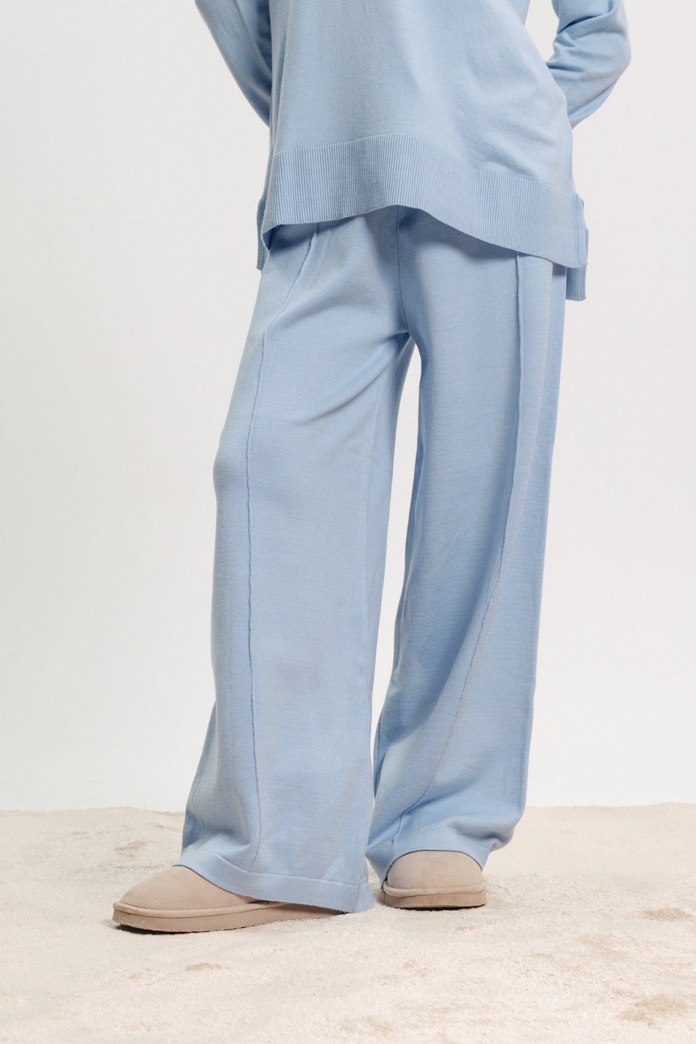 Soft Knit Pants - Blue
