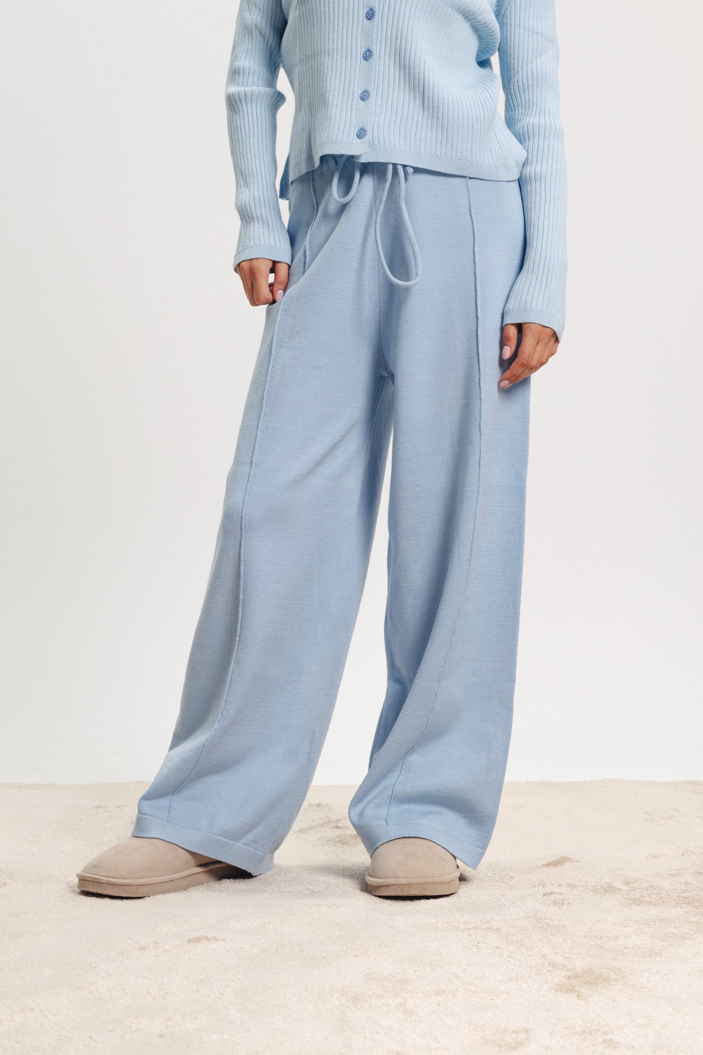 Soft Knit Pants - Blue