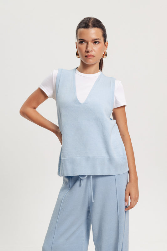 Knit Vest - Blue