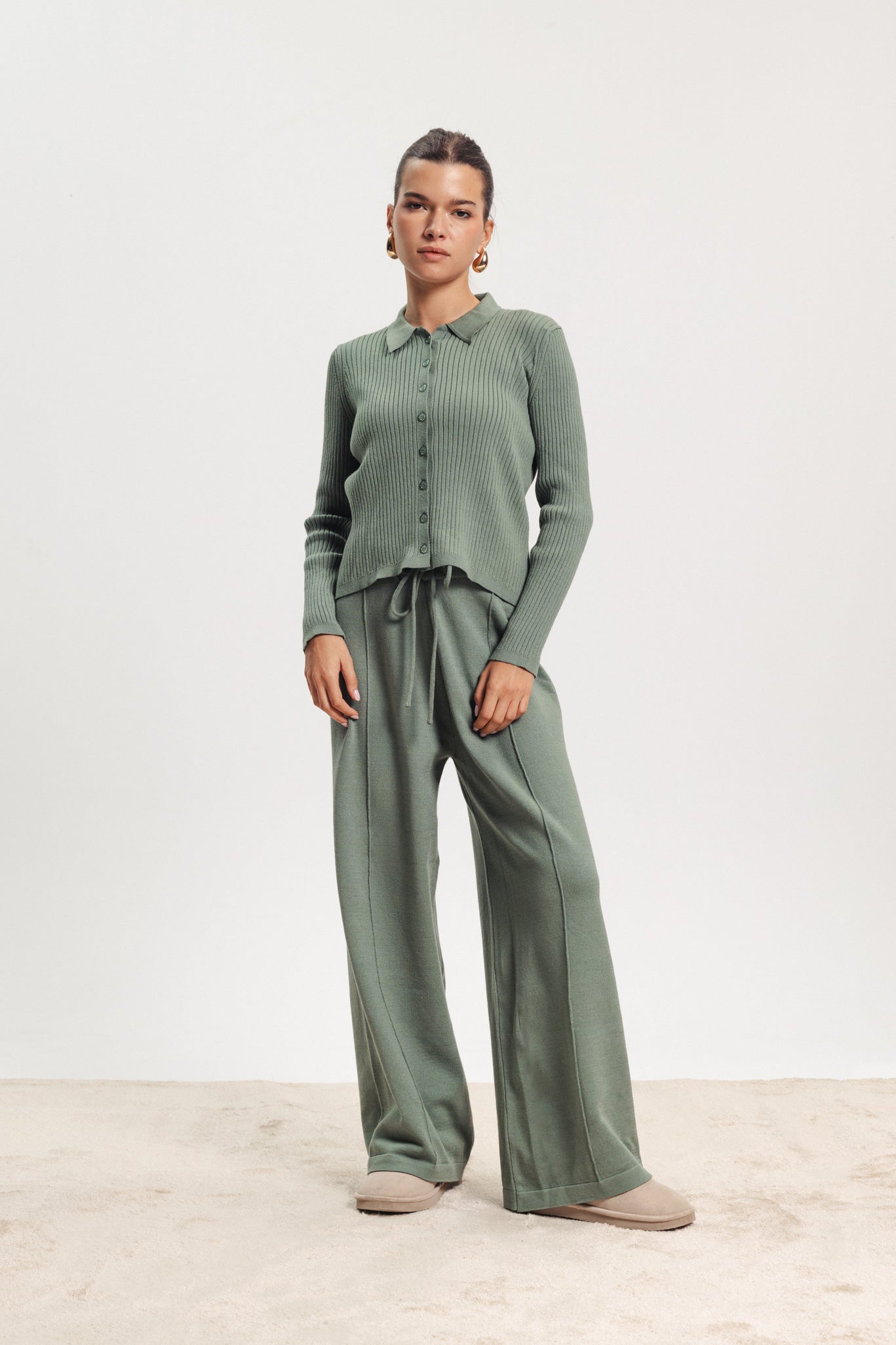 Soft Knit Pants (Top Not Included)- Green