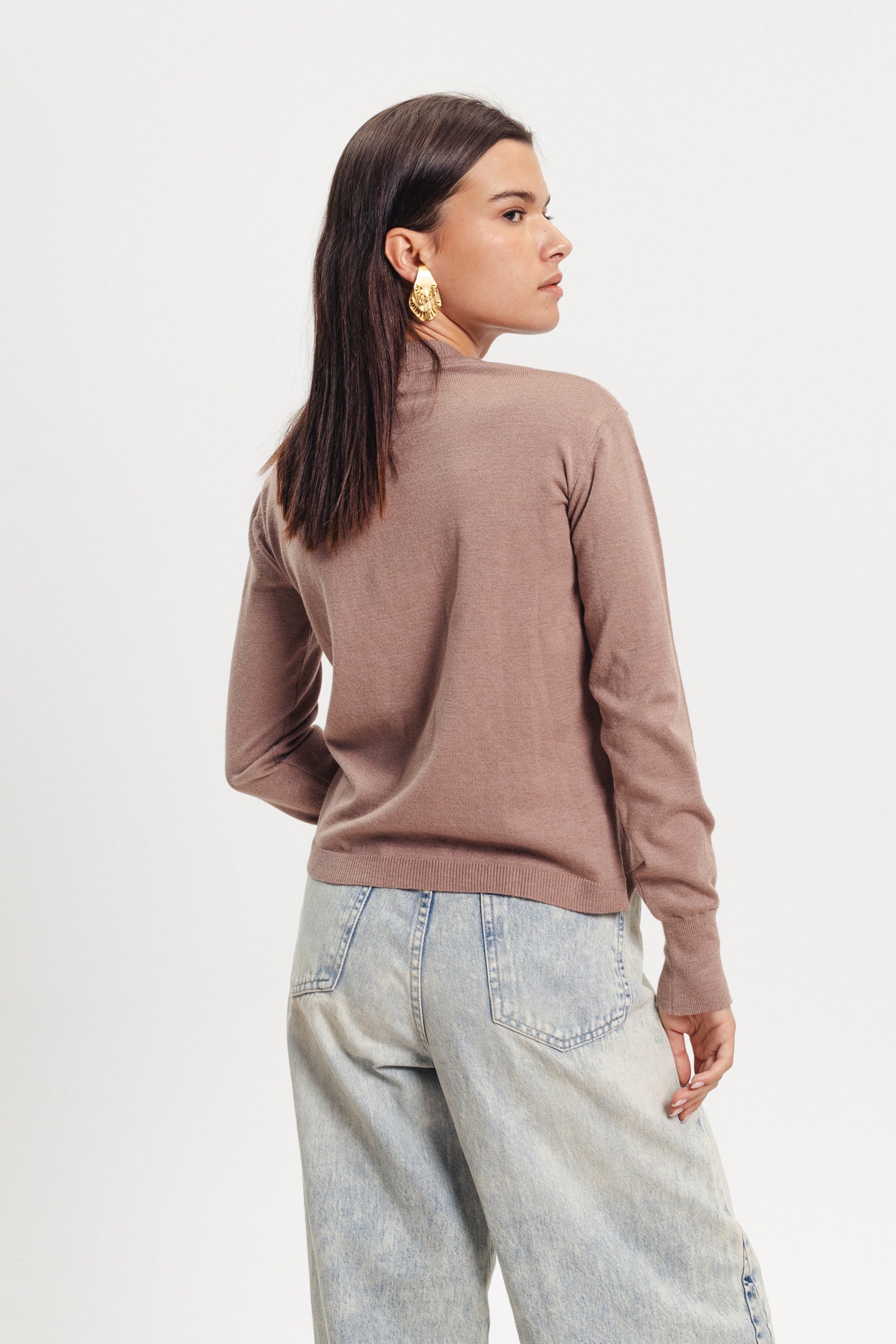 Basic Crewneck Sweater - Taupe
