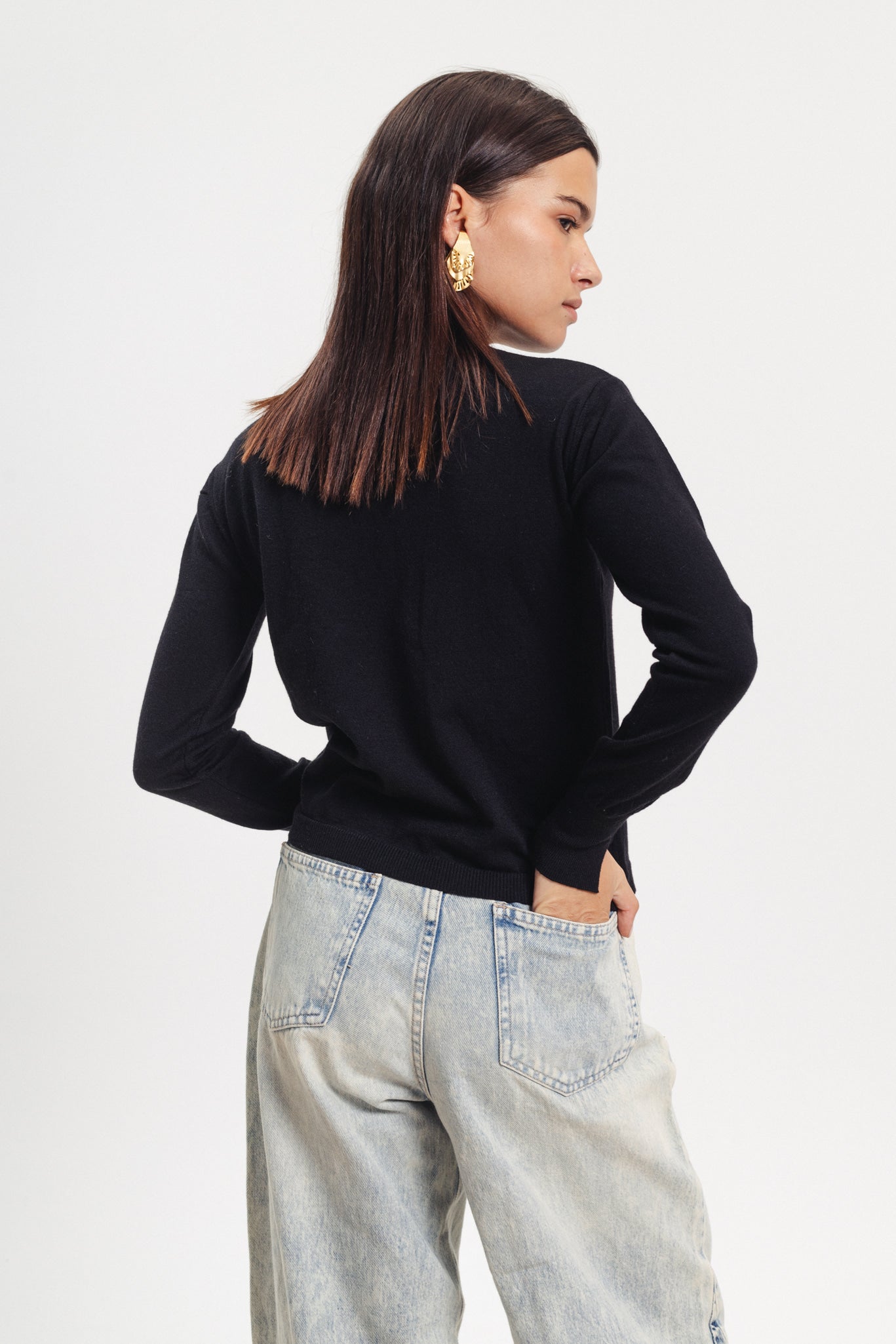 Basic Crewneck Sweater - Black