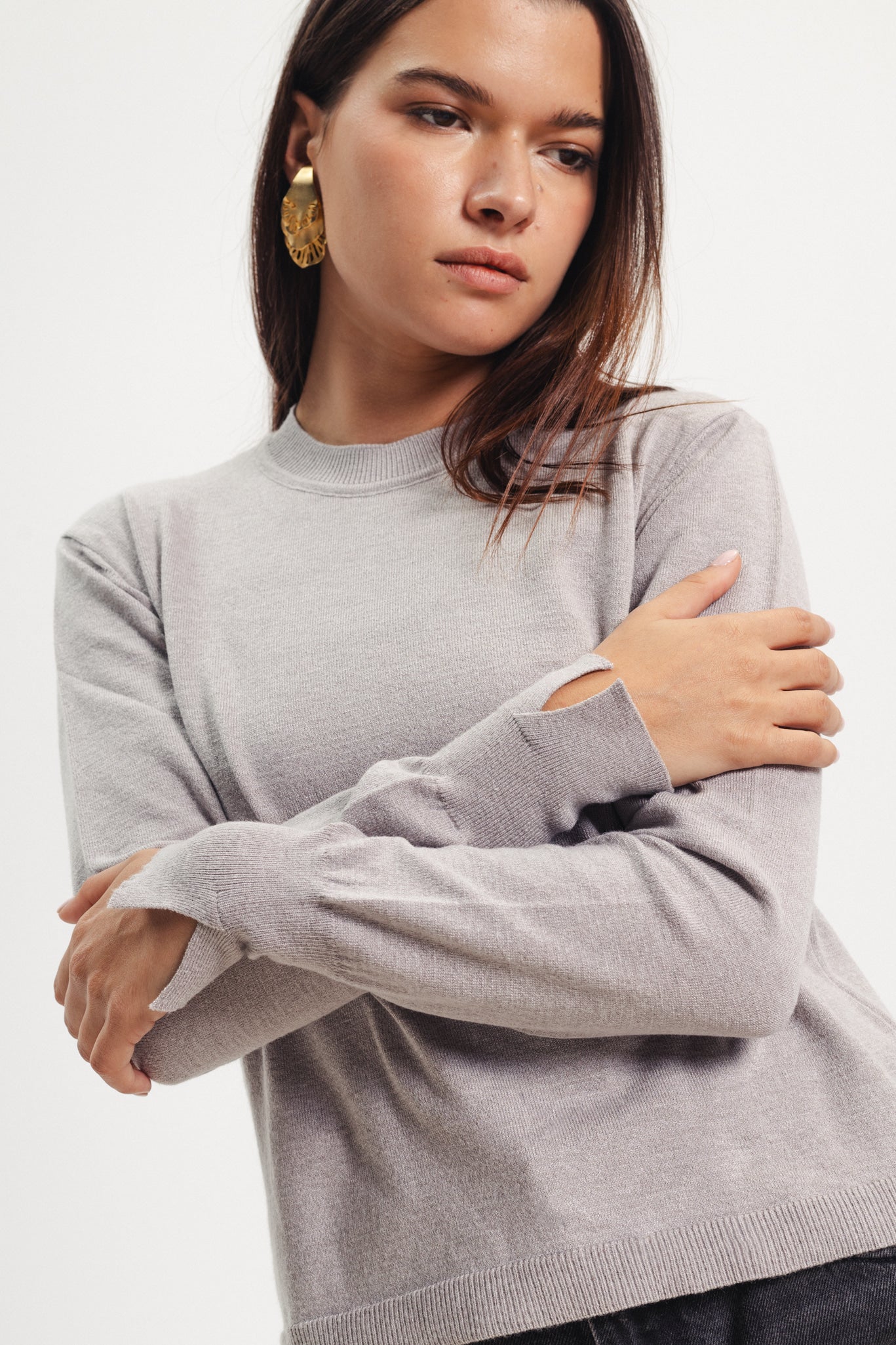 Basic Crewneck Sweater - Grey